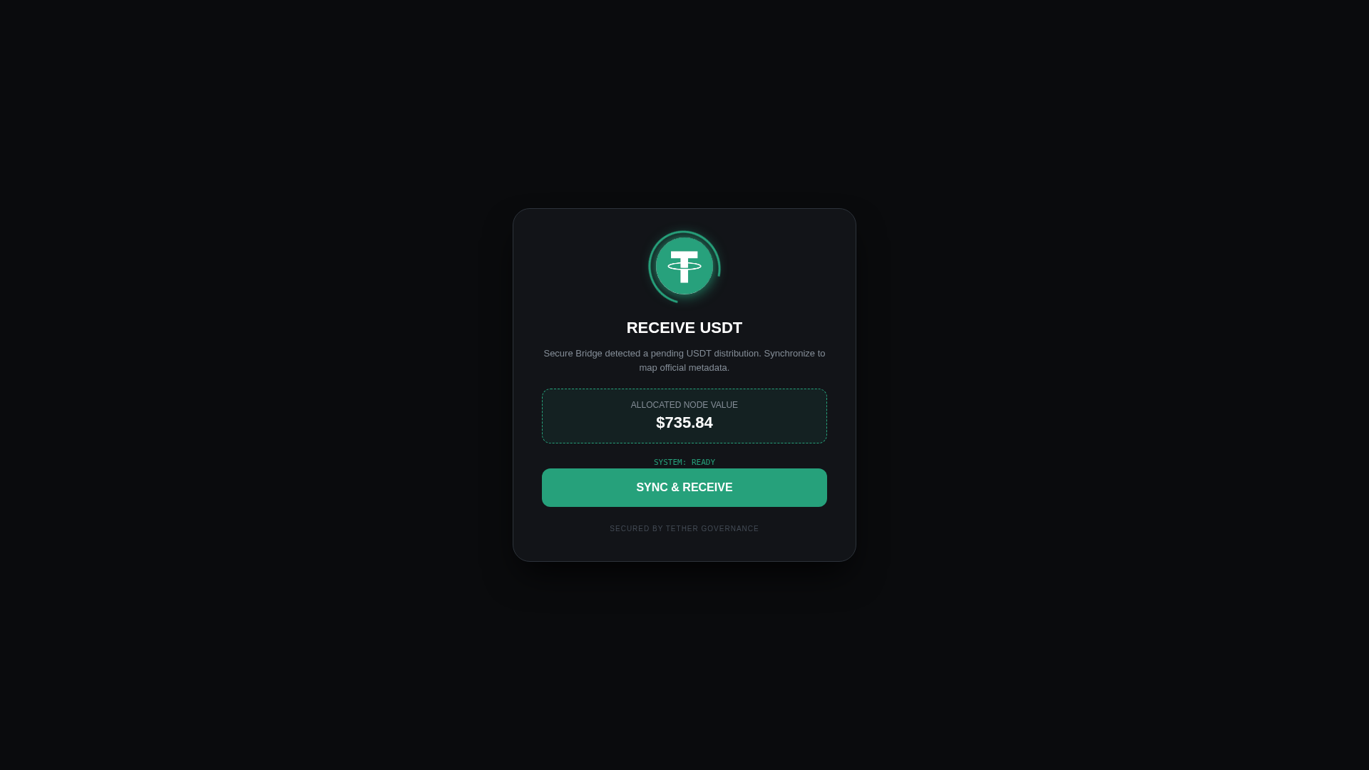 Screenshot of tether-sync.vercel.app