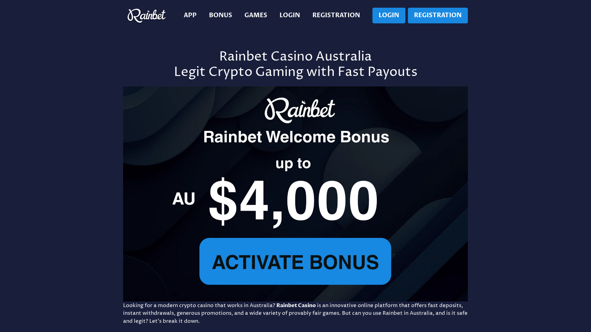 Screenshot of rainbetcasino-australia.com