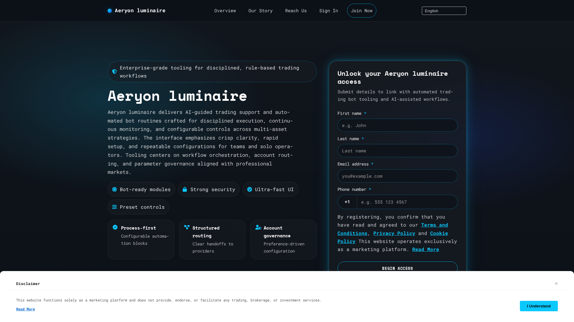 Screenshot of aeryon-luminaireengine.com