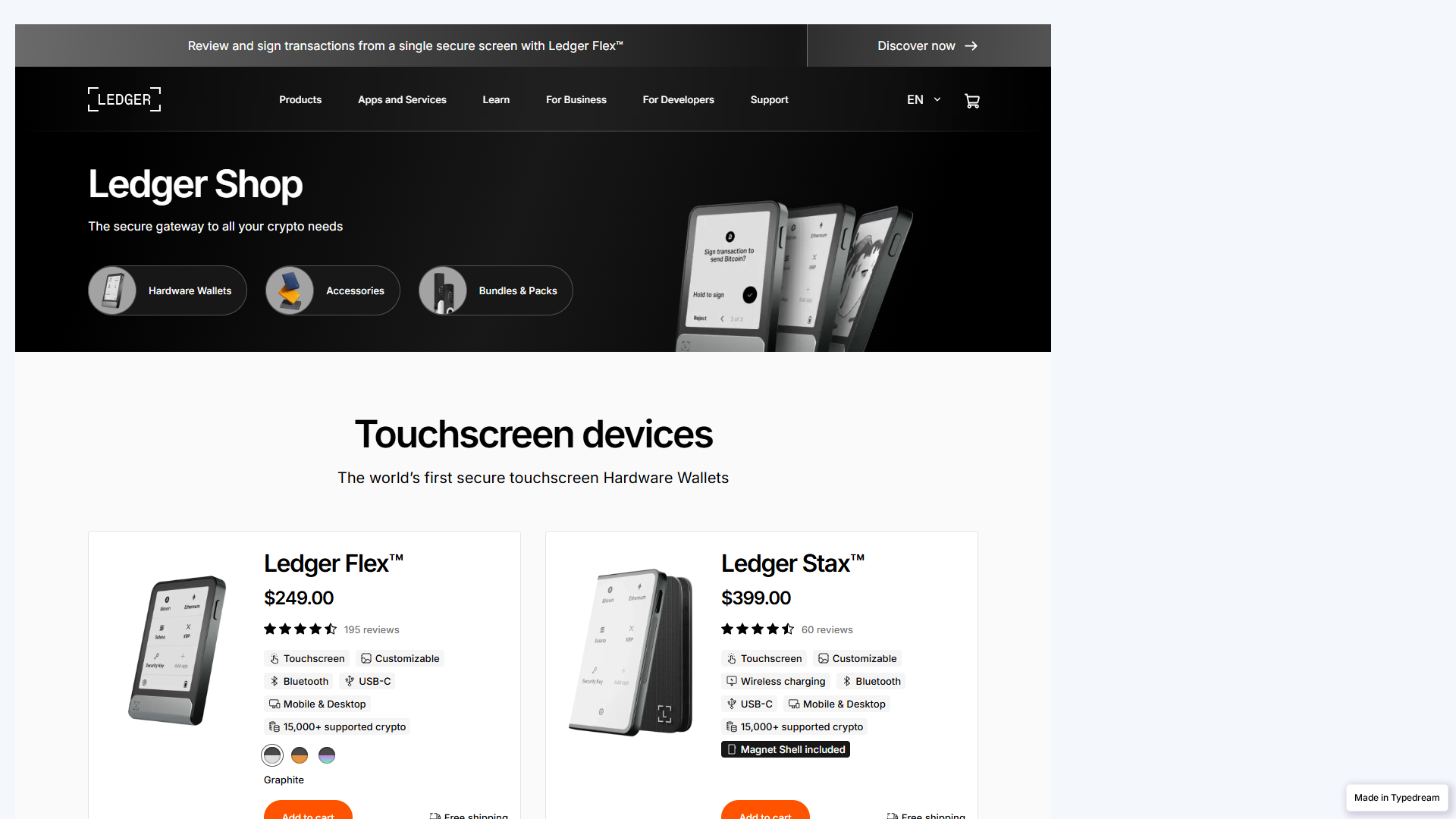 Screenshot of ledger-com-setup.typedream.app