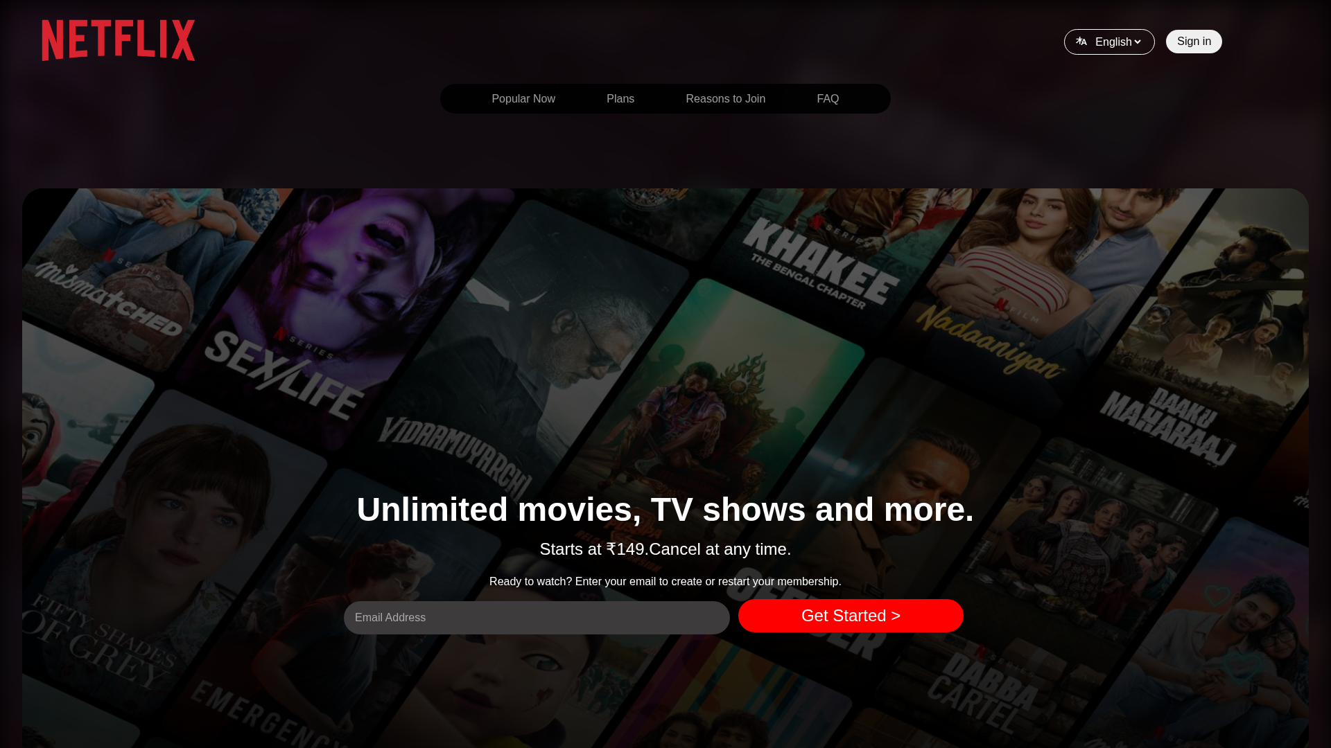 Screenshot of www.fareedh-netflix-clone.vercel.app