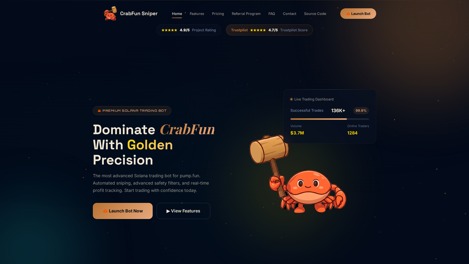 Screenshot of crabtradings.xyz