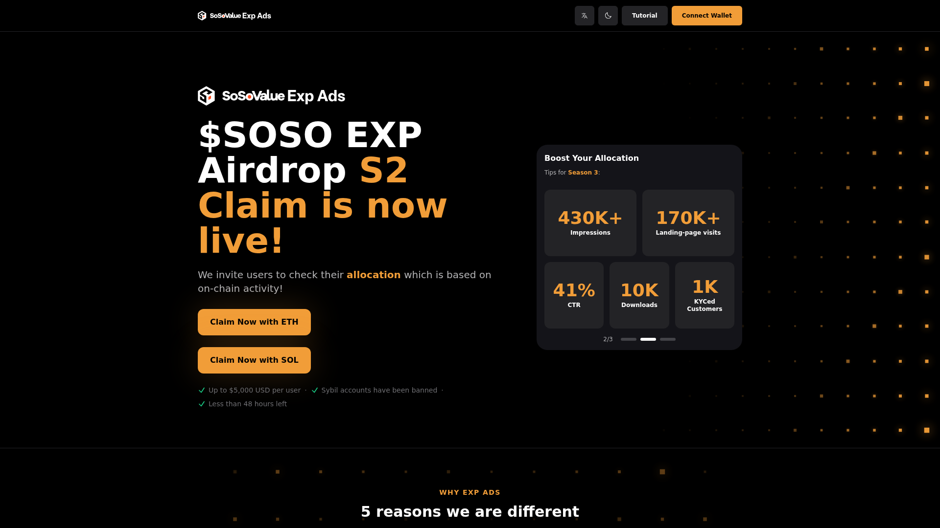 Screenshot of claim-sosovalue.com