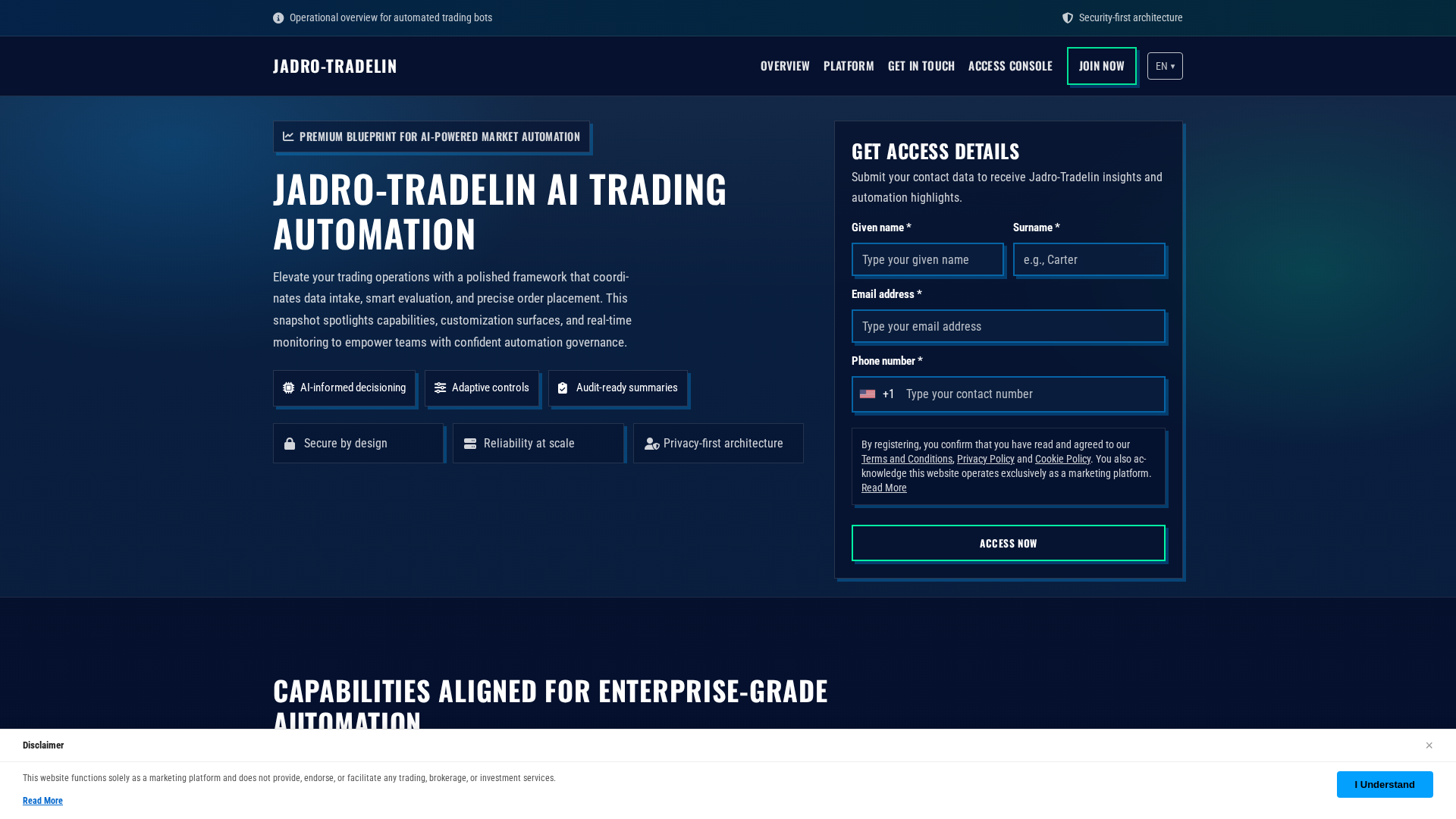Screenshot of jadro-tradelin-solution.com