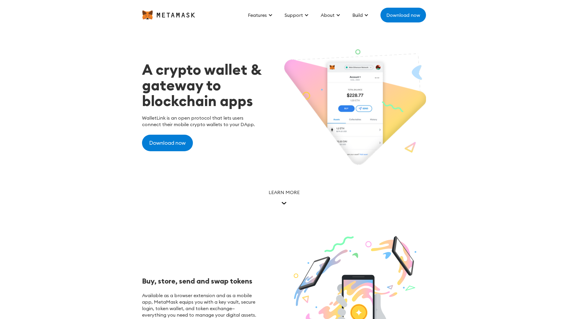 Screenshot of meta-mask-template.webflow.io