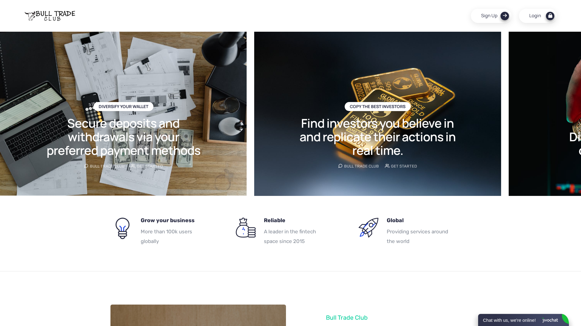 Screenshot of bulltradeclub.com