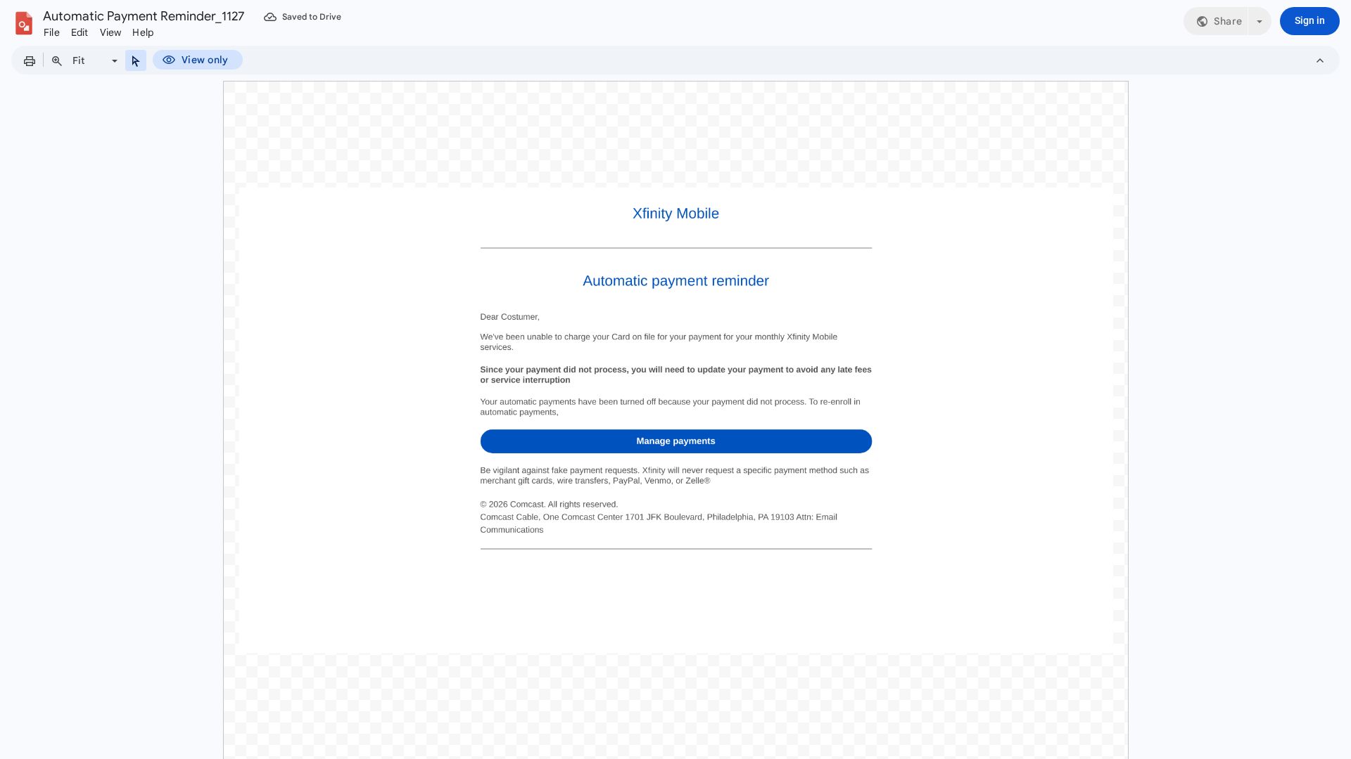 Screenshot of docs.google.com