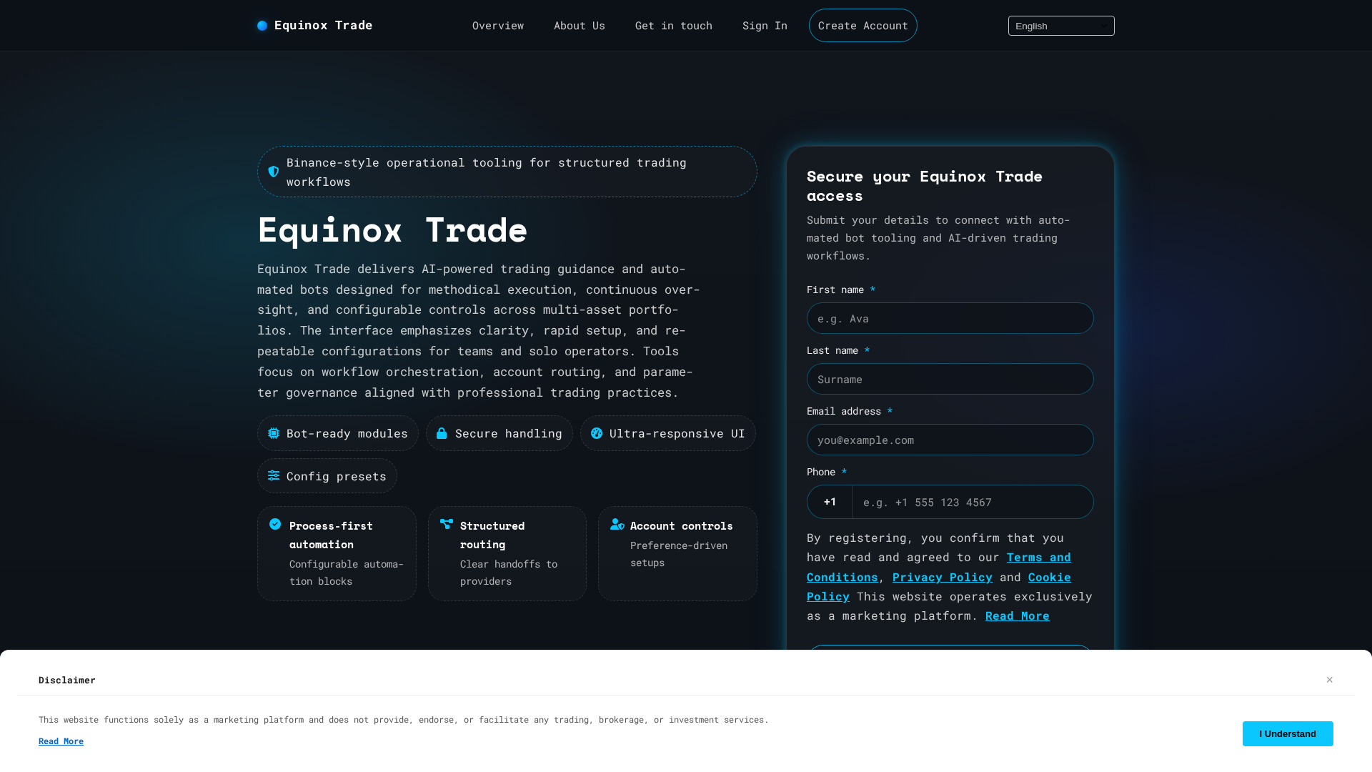 Screenshot of equinoxtrade.digital