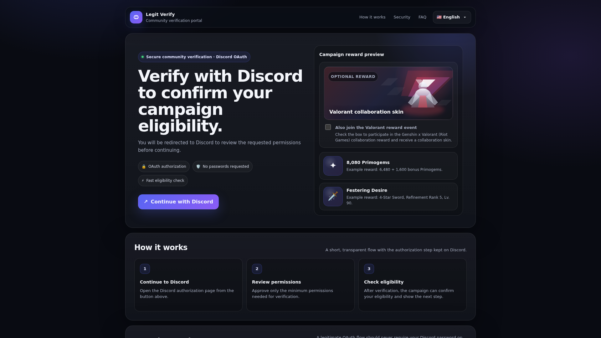 Screenshot of discord-reward.cc