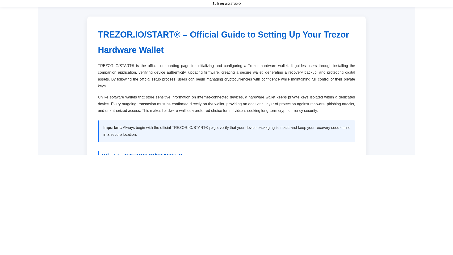 Screenshot of startioweb-trazor.wixstudio.com