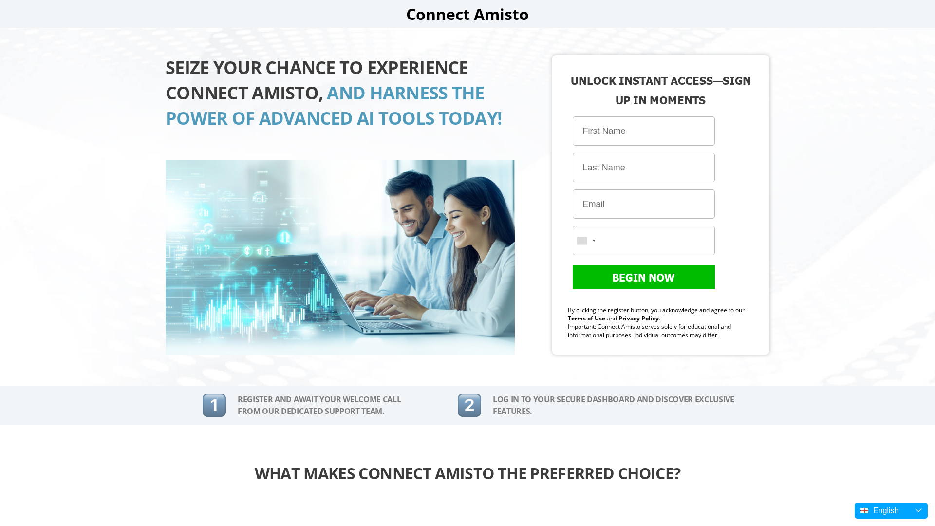 Screenshot of connect-amisto.com