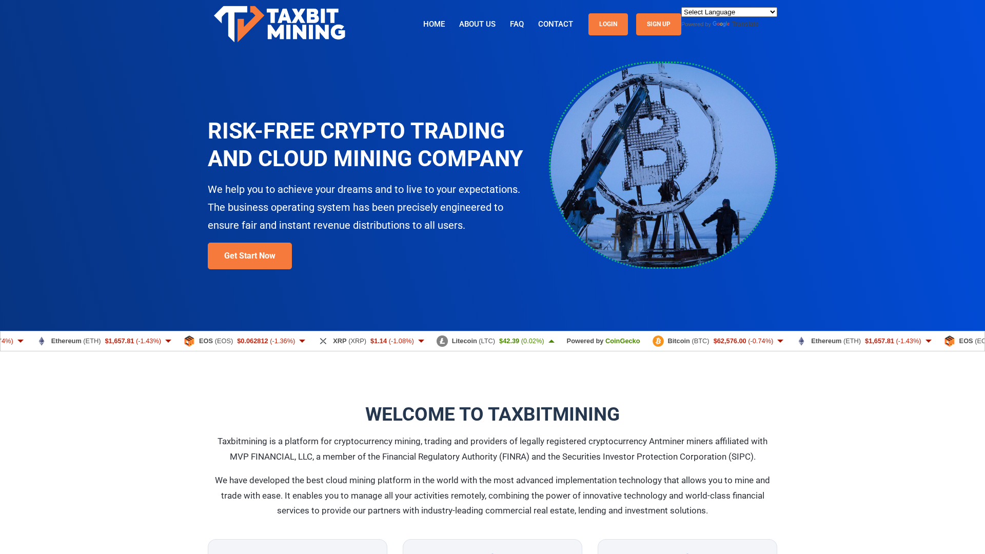 Screenshot of taxbitmining.cc