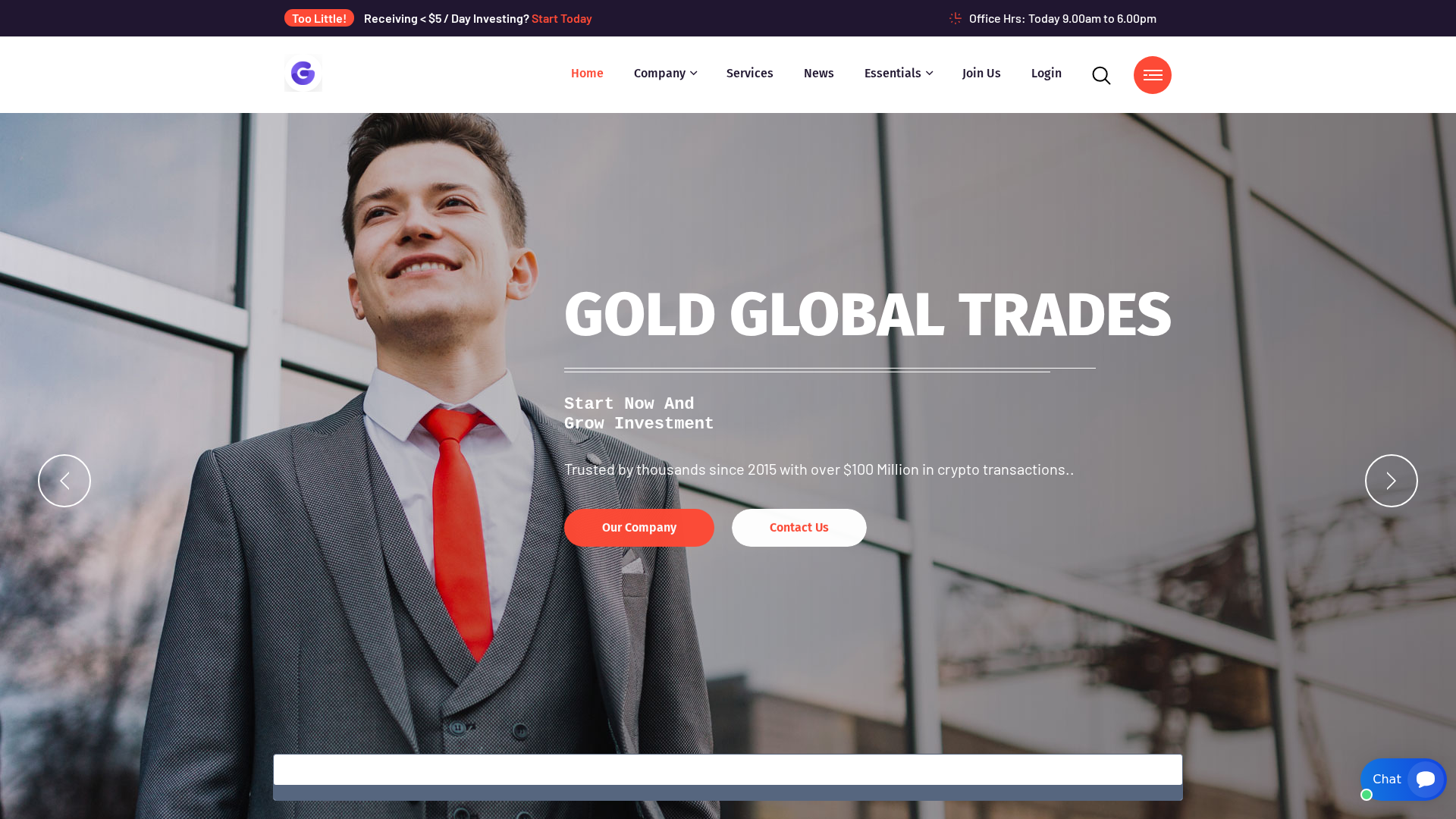 Screenshot of goldglobaltraders.com