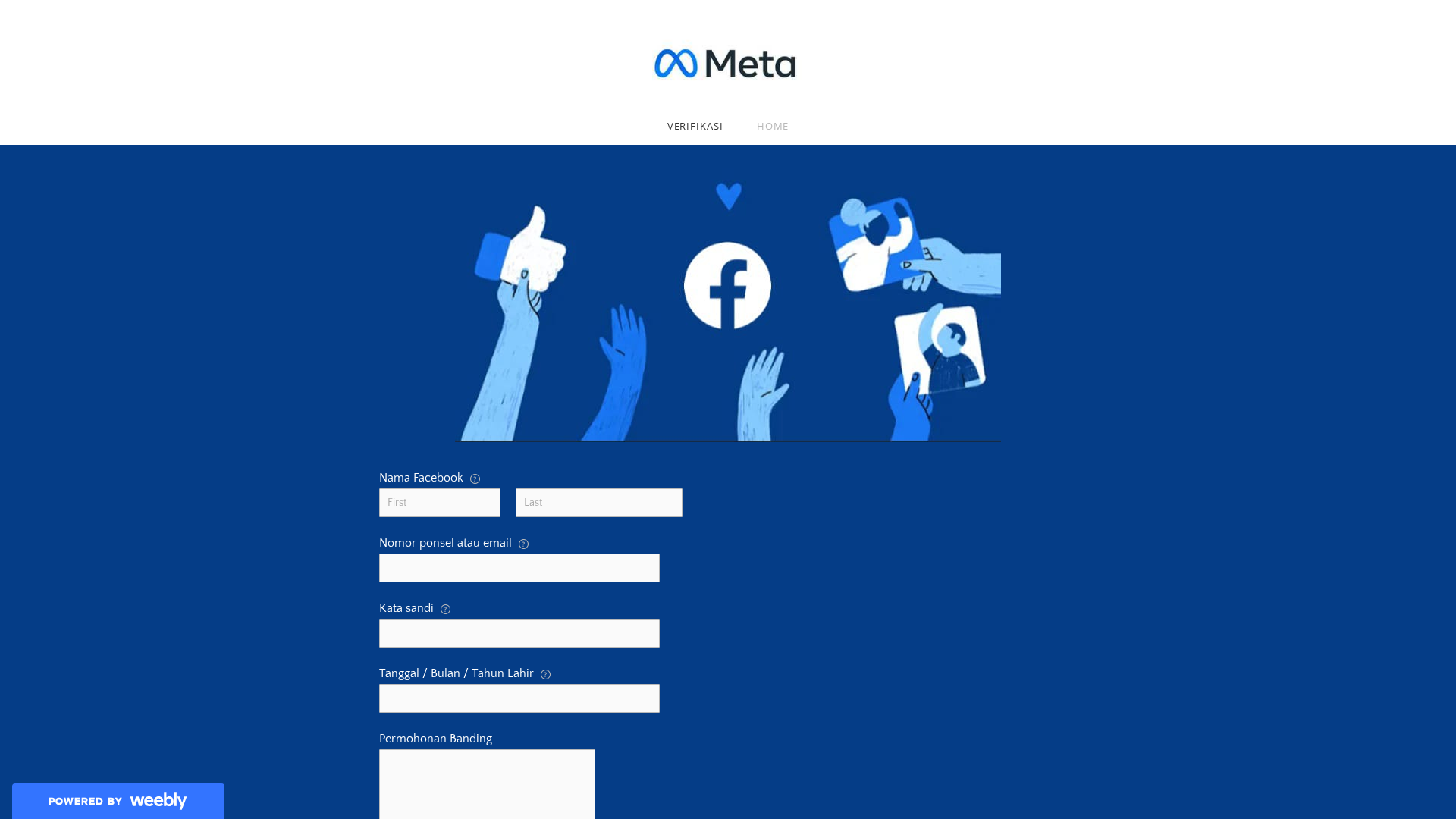Screenshot of pemulihanpemblokiranfacebok.weebly.com