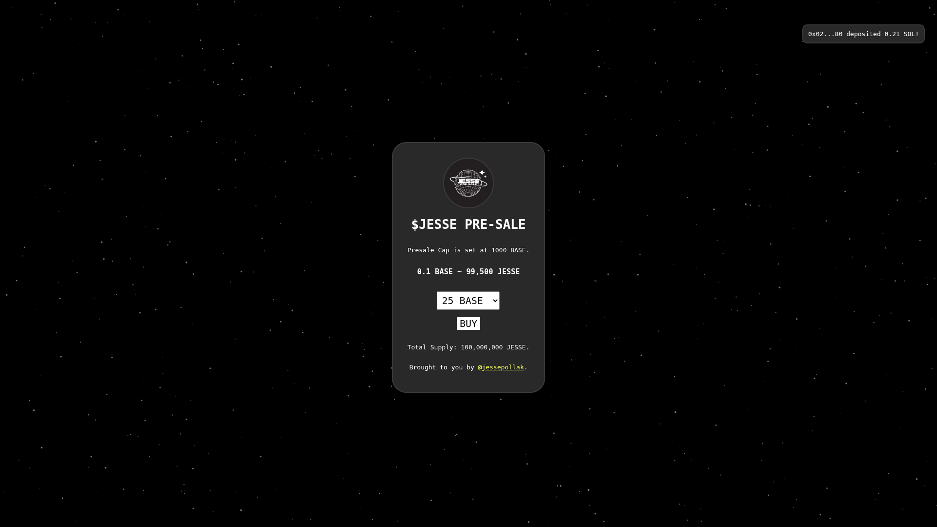 Screenshot of jesse-presale-8r8.pages.dev