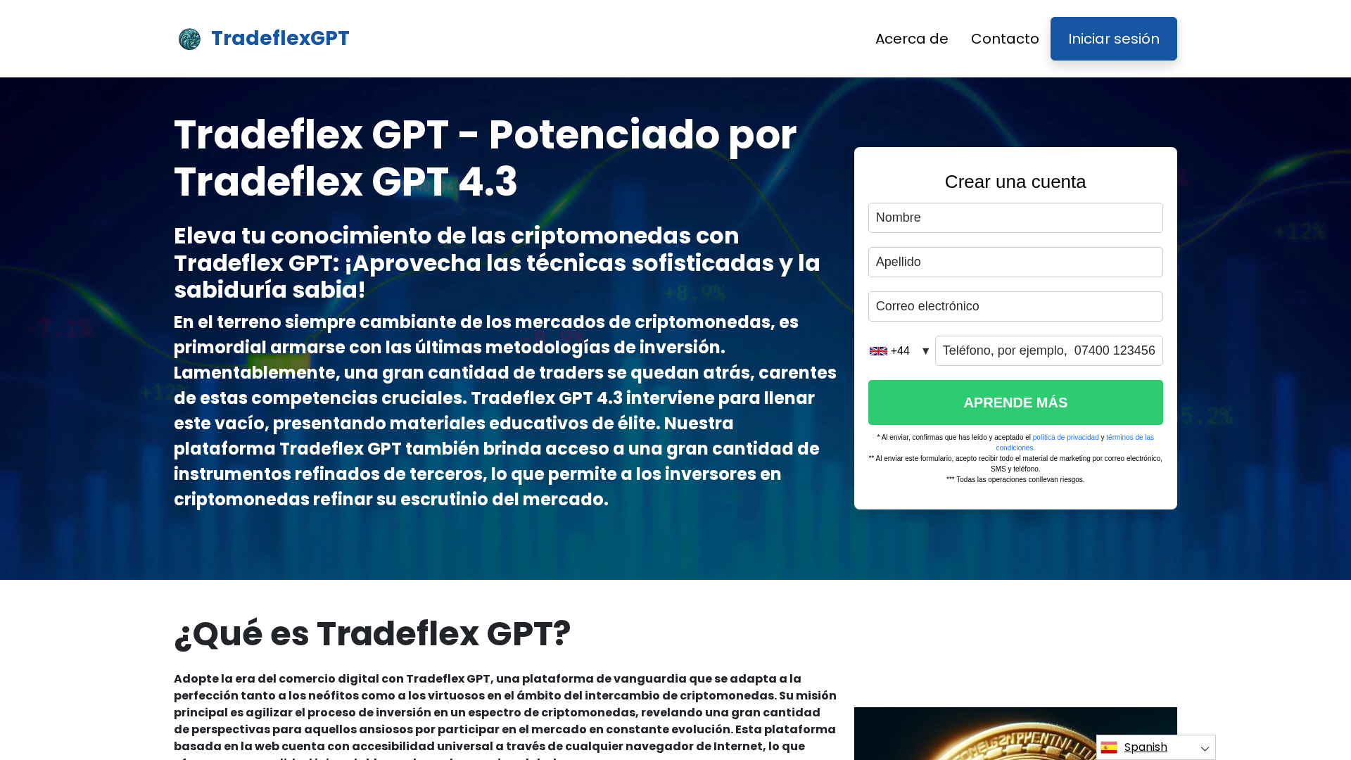 Screenshot of tradeflexgpt.app