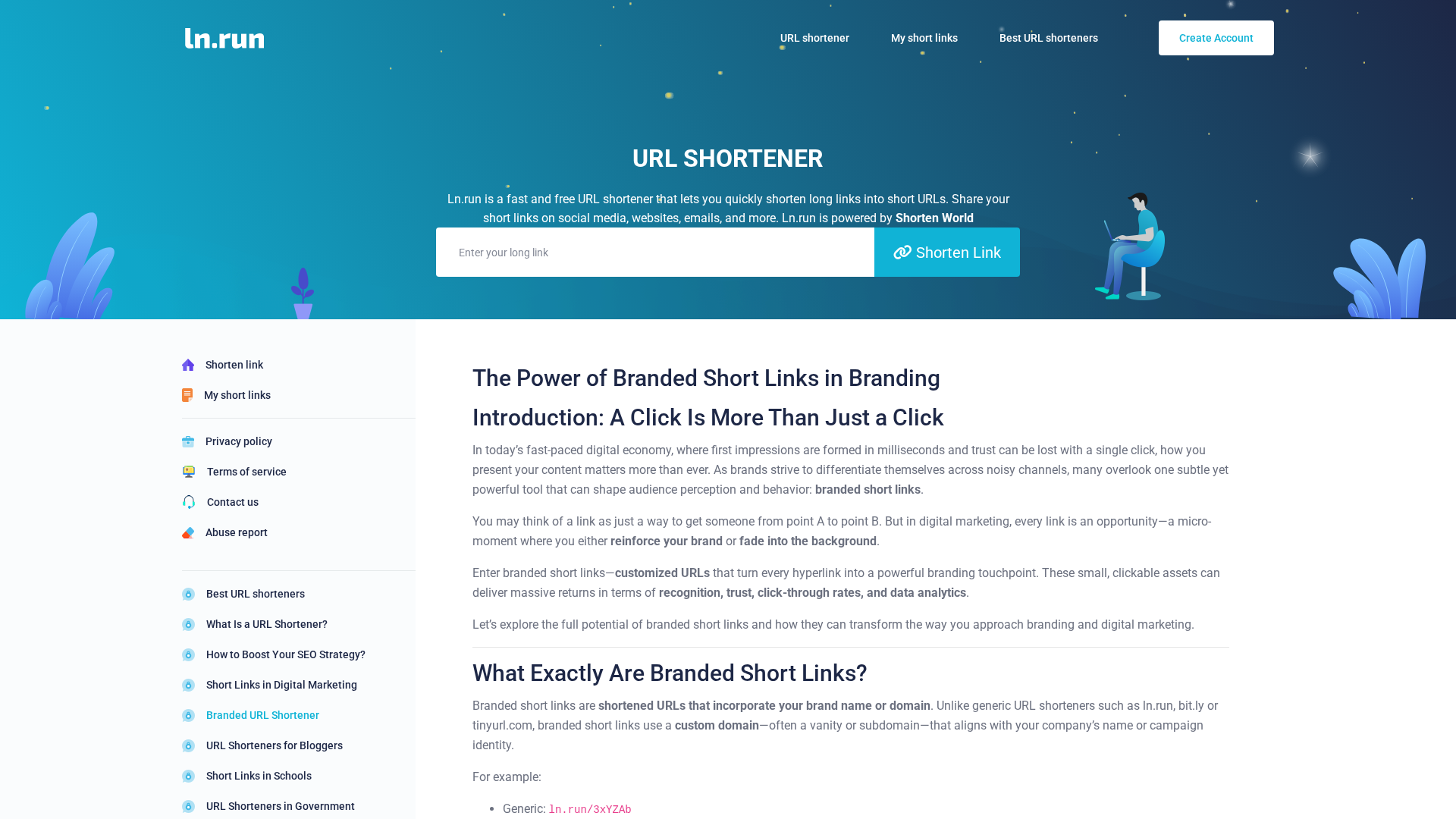 Screenshot of ln.run