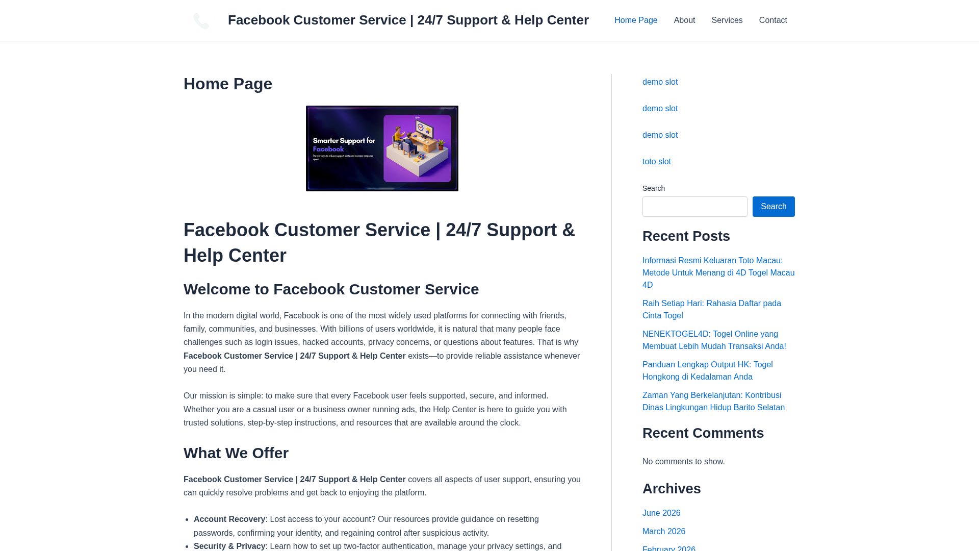 Screenshot of facebookcustomer-service.com