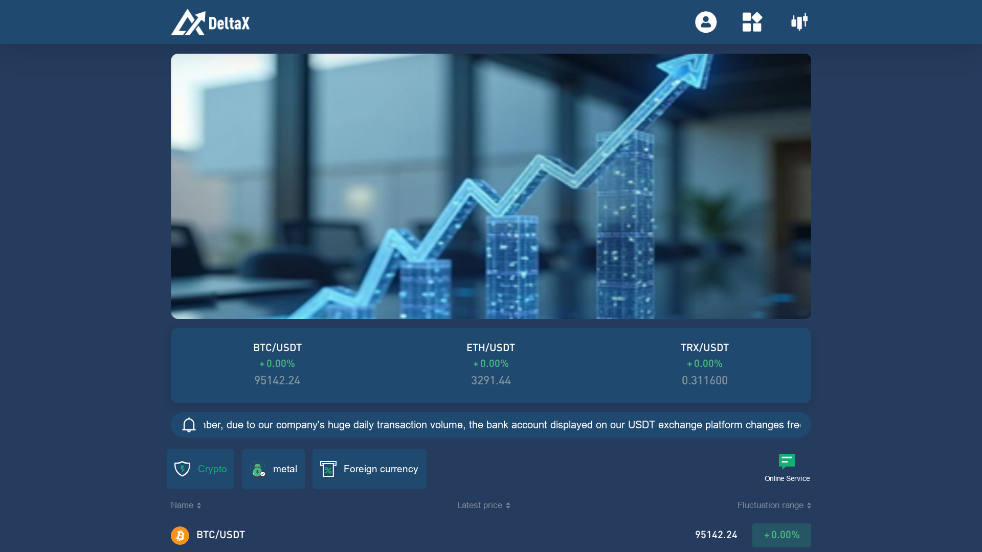 Screenshot of getdeltax.com