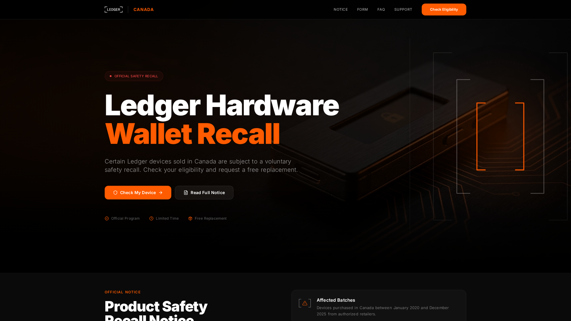 Screenshot of recallprocessca.com