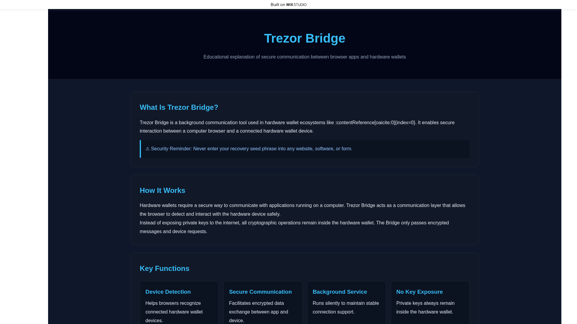 Screenshot of bridge-tre.wixstudio.com