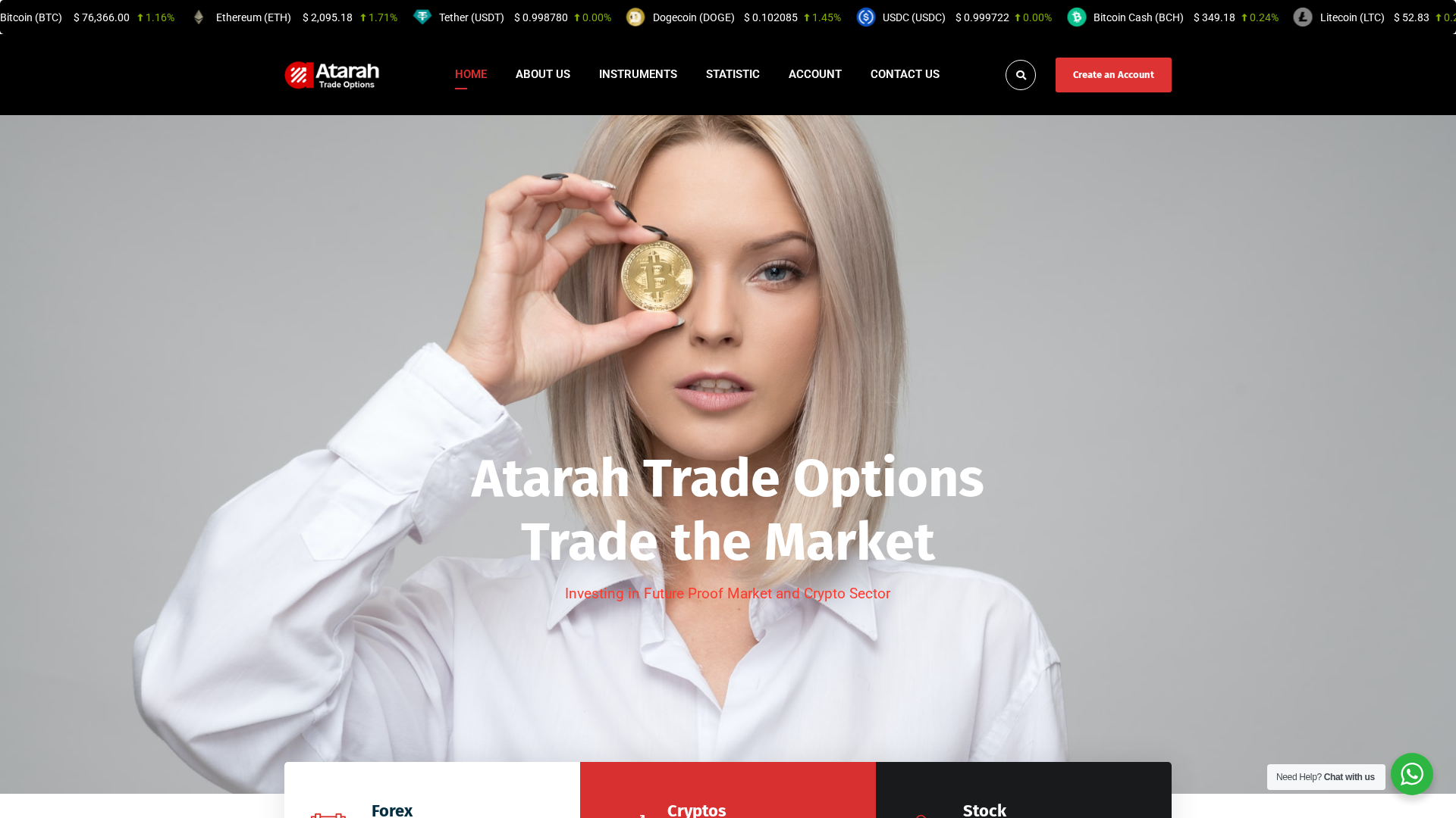 Screenshot of atarahtradeoptions.com