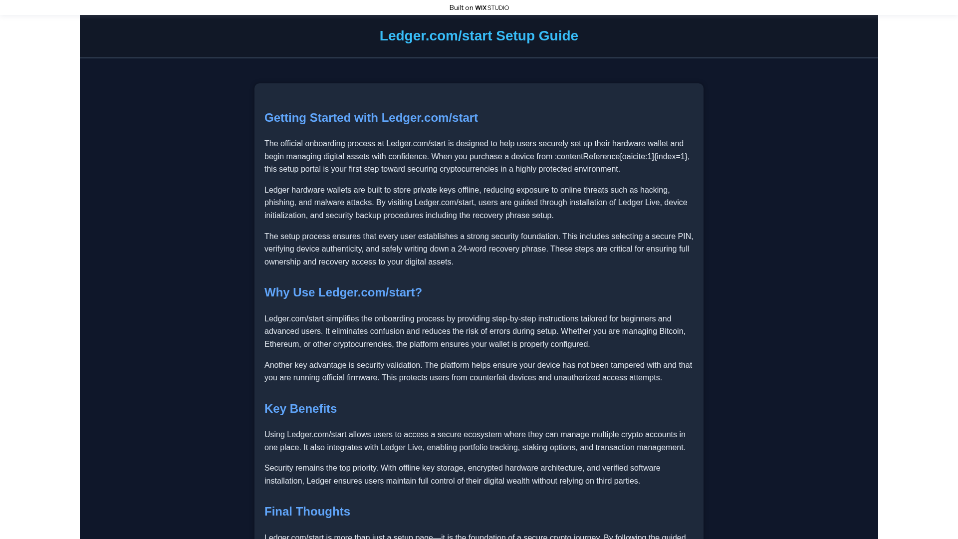 Screenshot of startsso-ledzorcdn.wixstudio.com