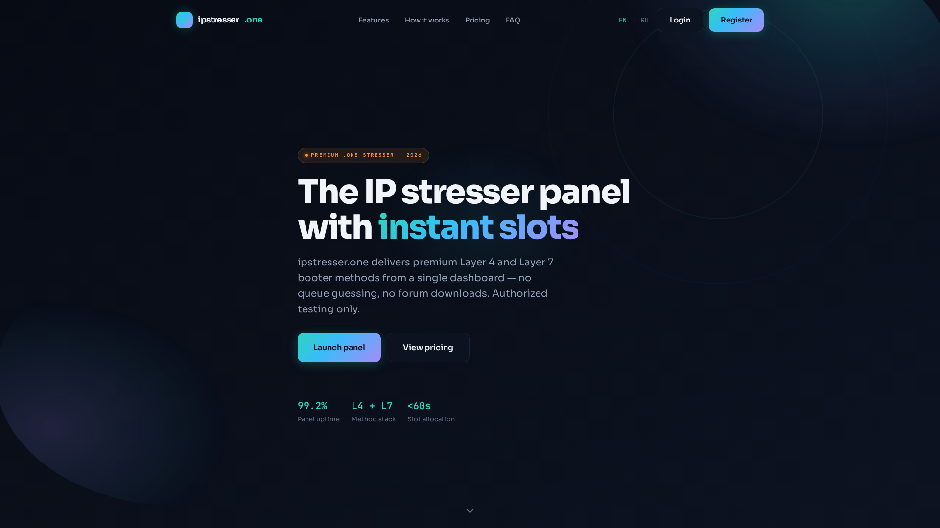 Screenshot of ipstresser.one