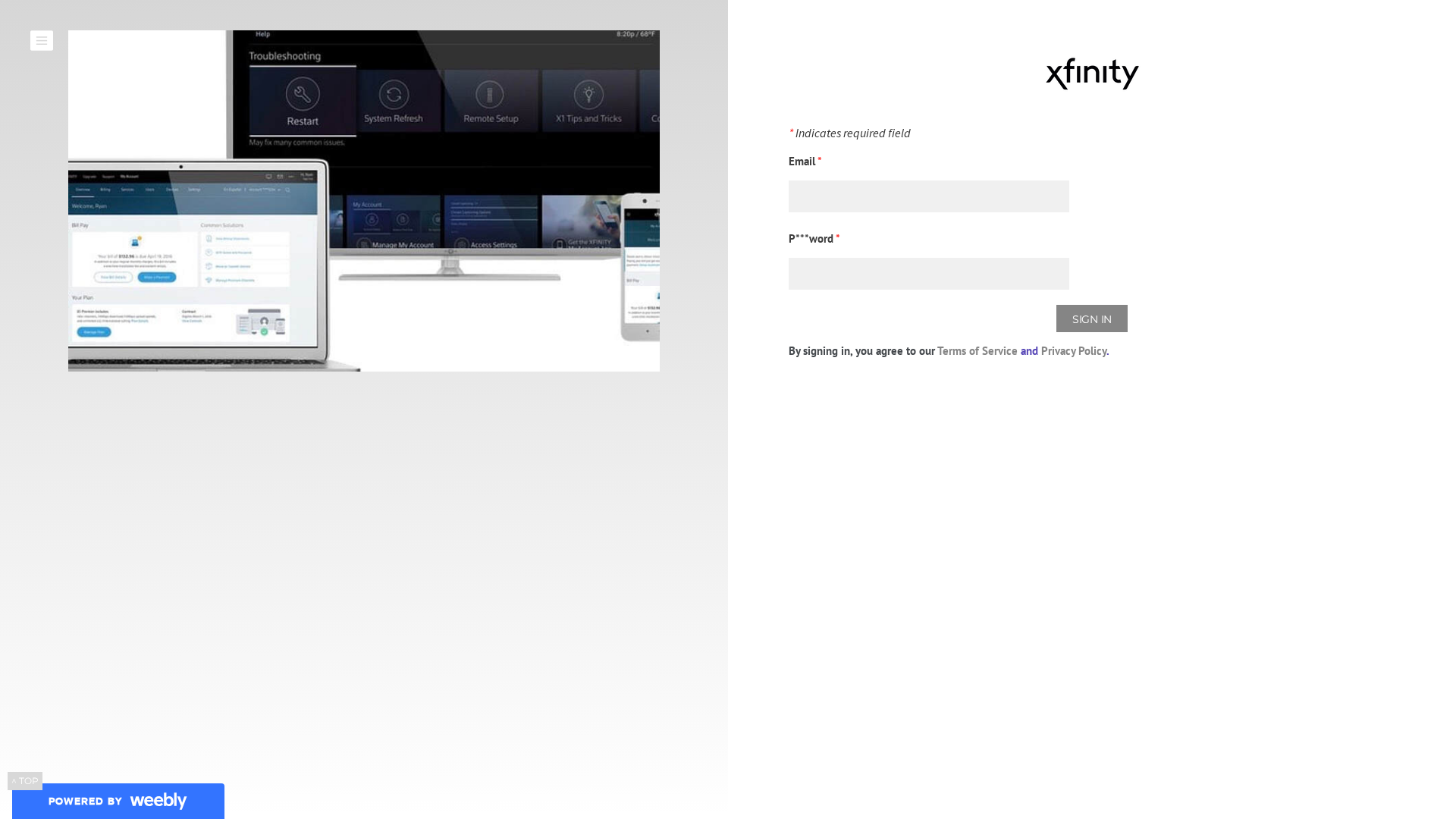 Screenshot of xfinitymyaccount.weebly.com