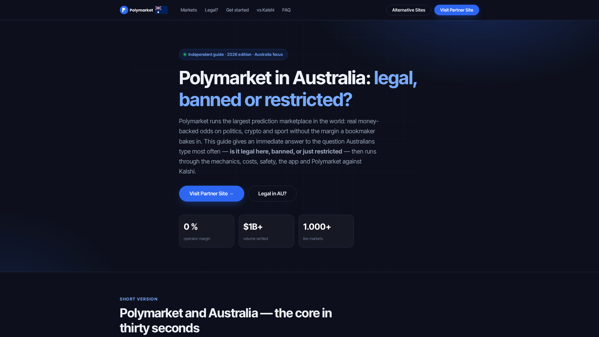 Screenshot of polymarket-australia.com