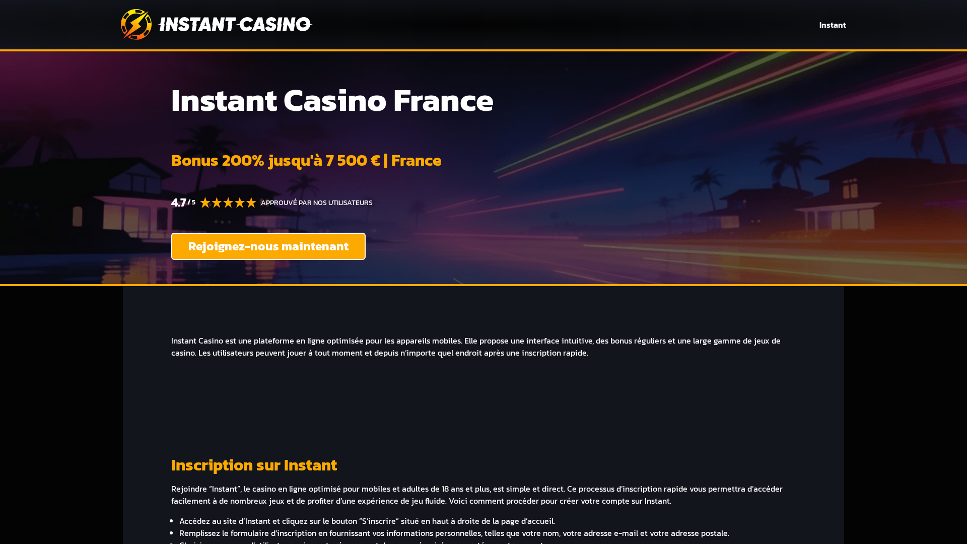 Screenshot of instant1-casino.com