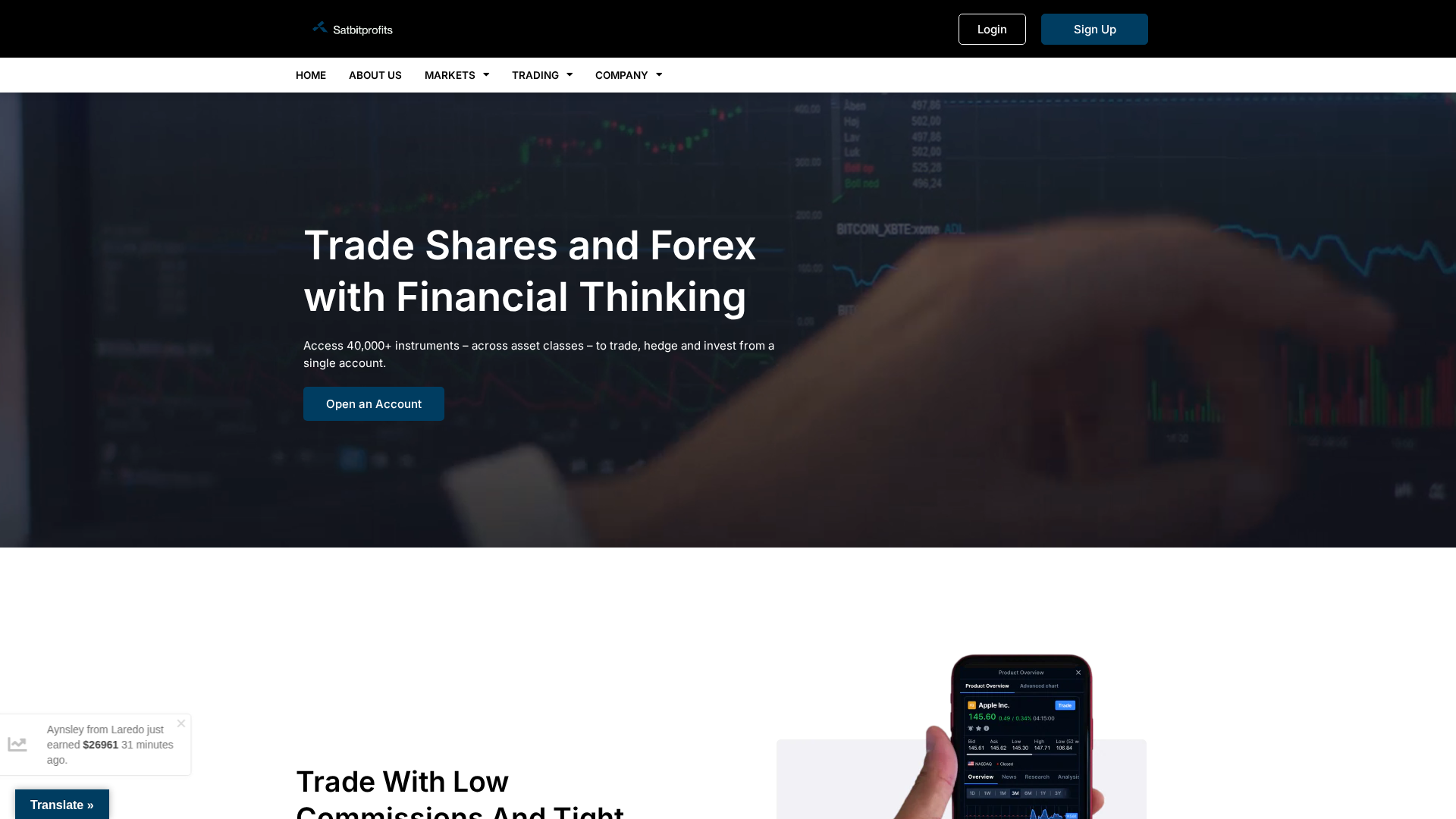 Screenshot of satbitprofits.com