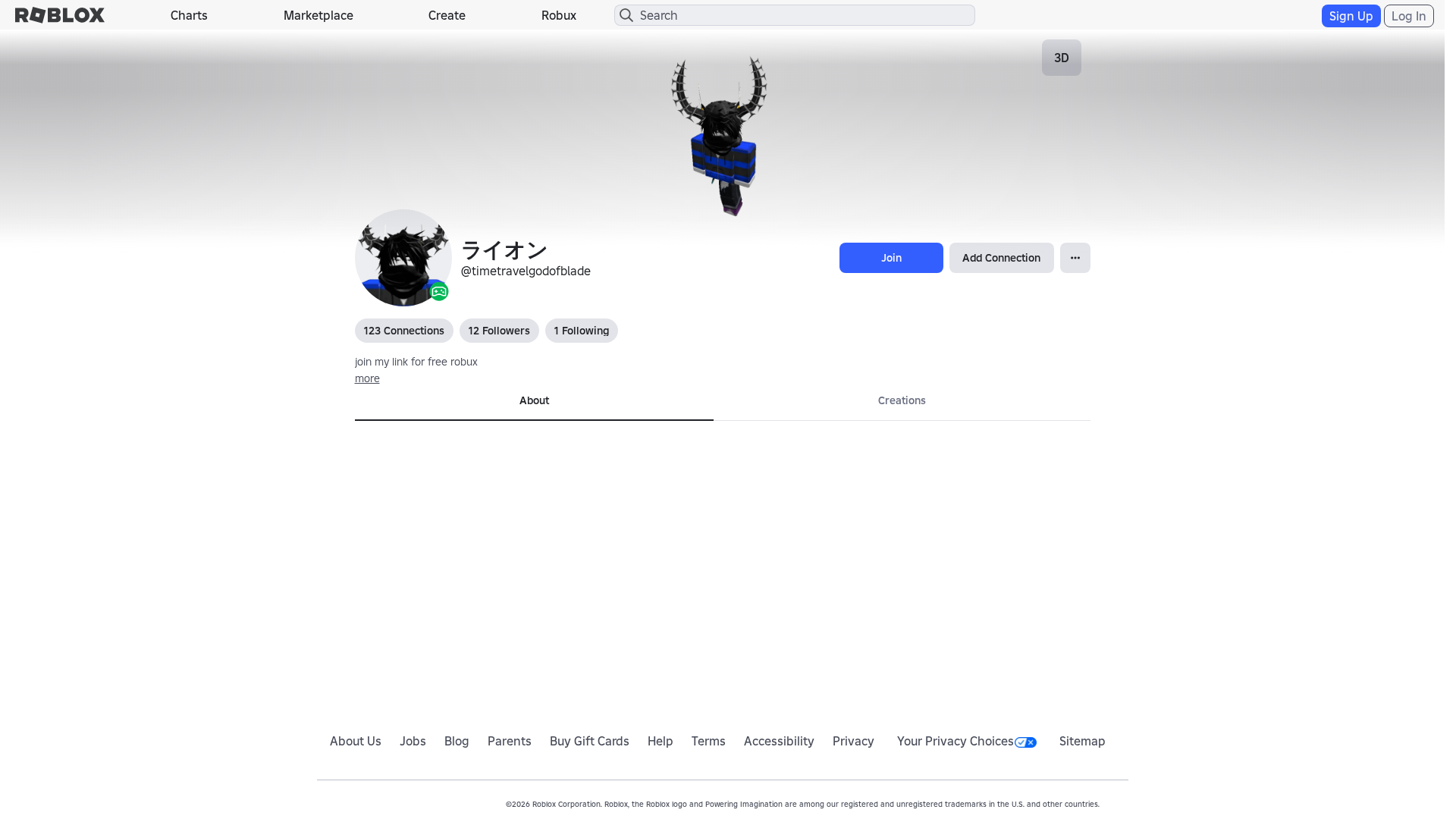 Screenshot of www.roblox.com.bi