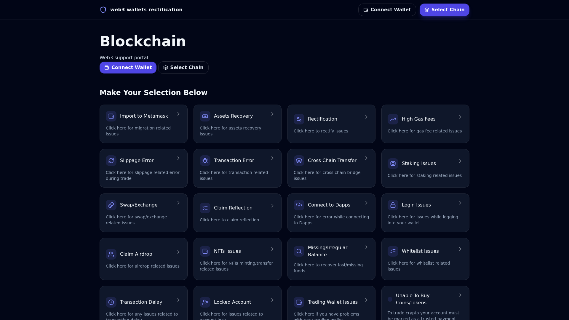 Screenshot of web3support.pages.dev
