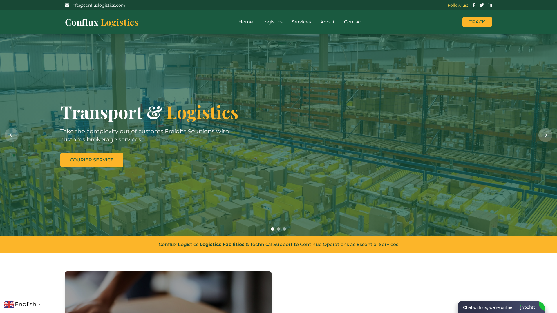 Screenshot of confluxlogistics.com