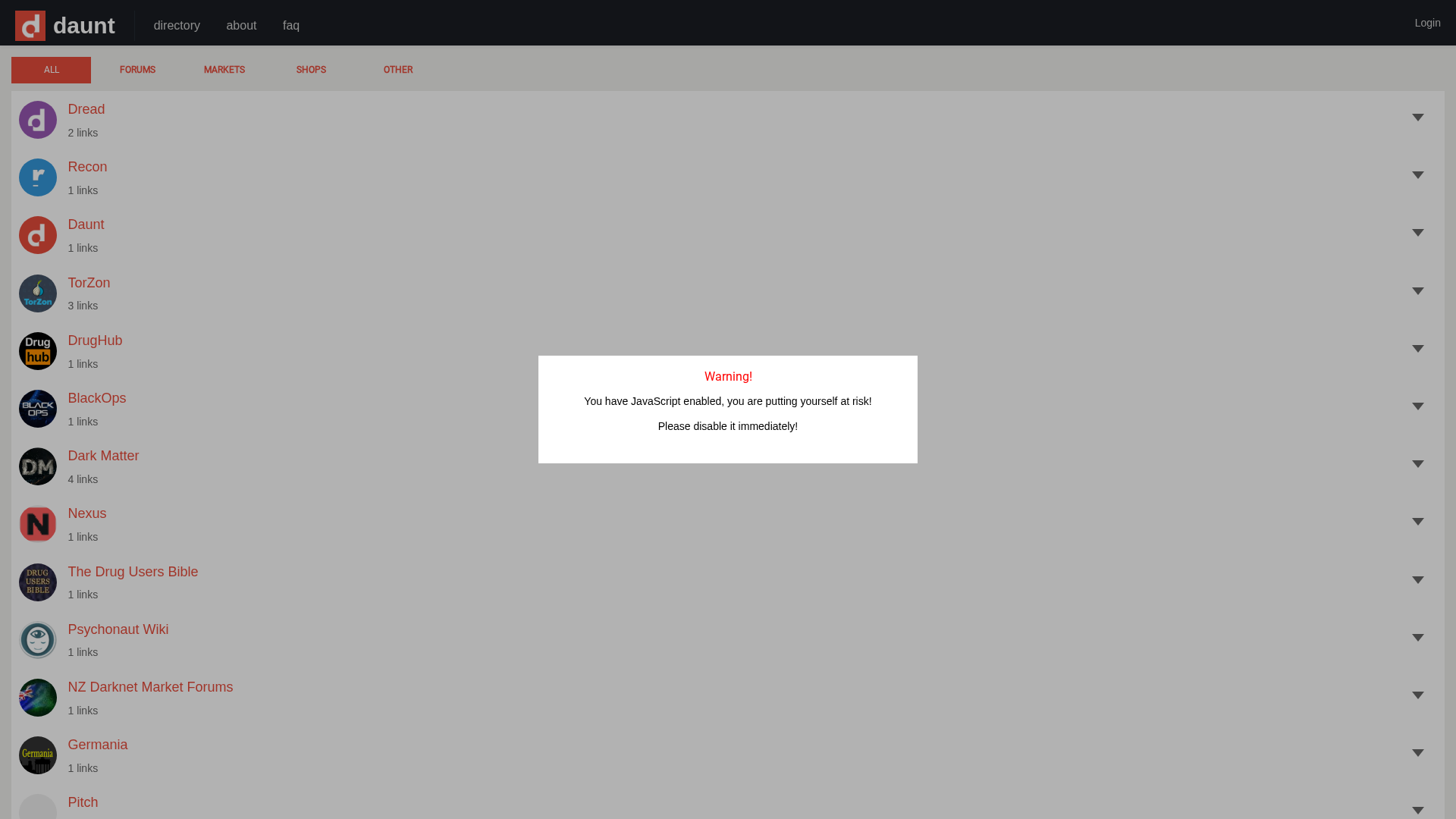 Screenshot of dauntr.link