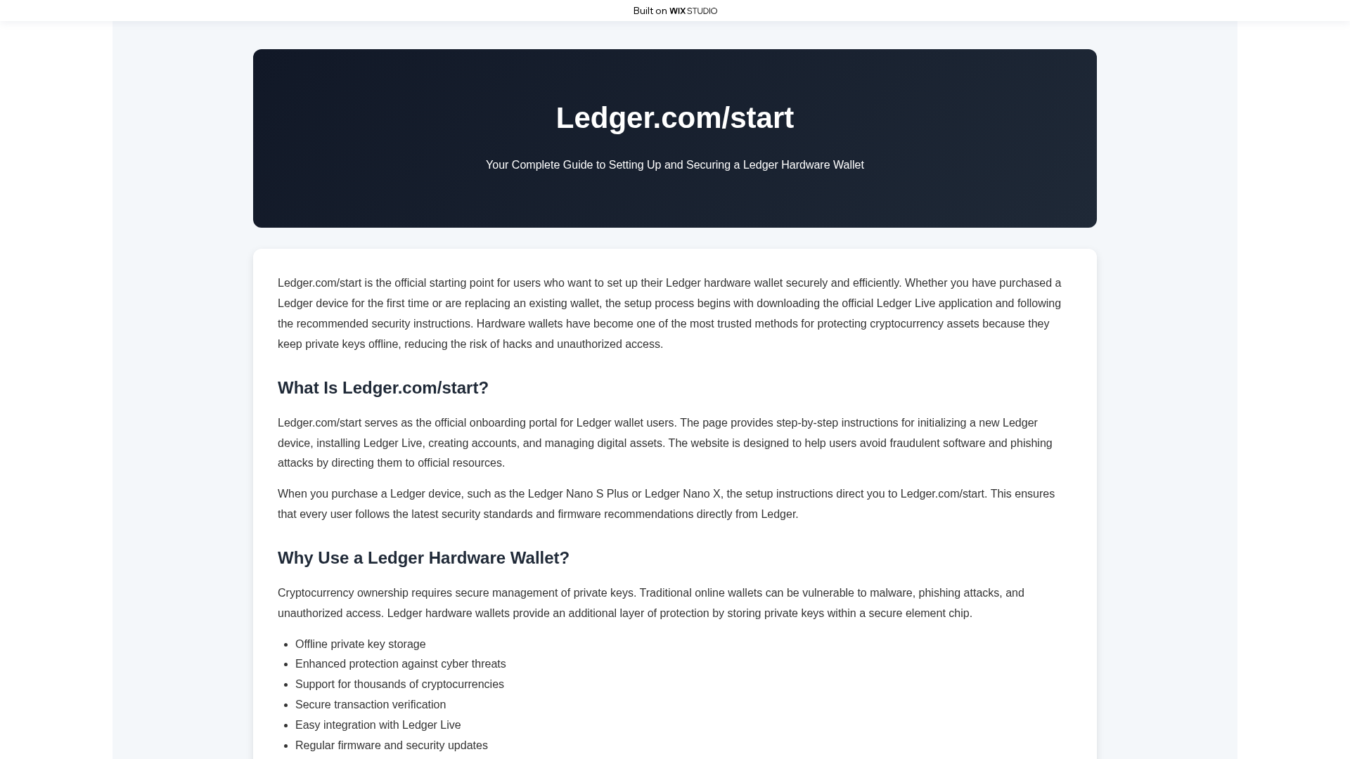 Screenshot of pages-ledgr-sso.wixstudio.com