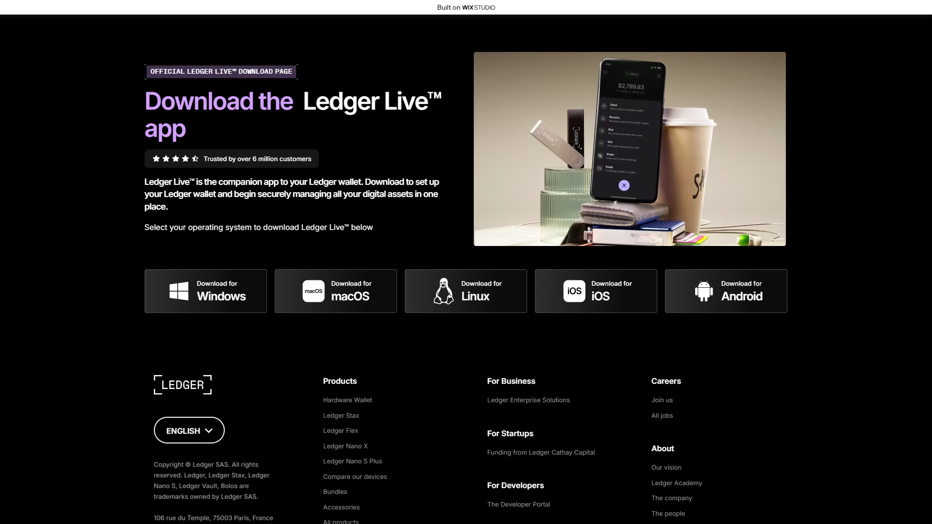 Screenshot of ledgeapps-iostart.wixstudio.com