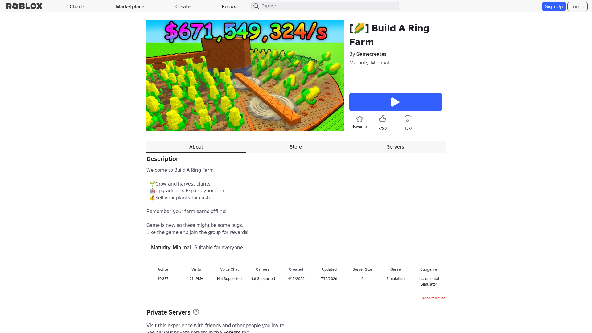 Screenshot of www.roblox.com.bn