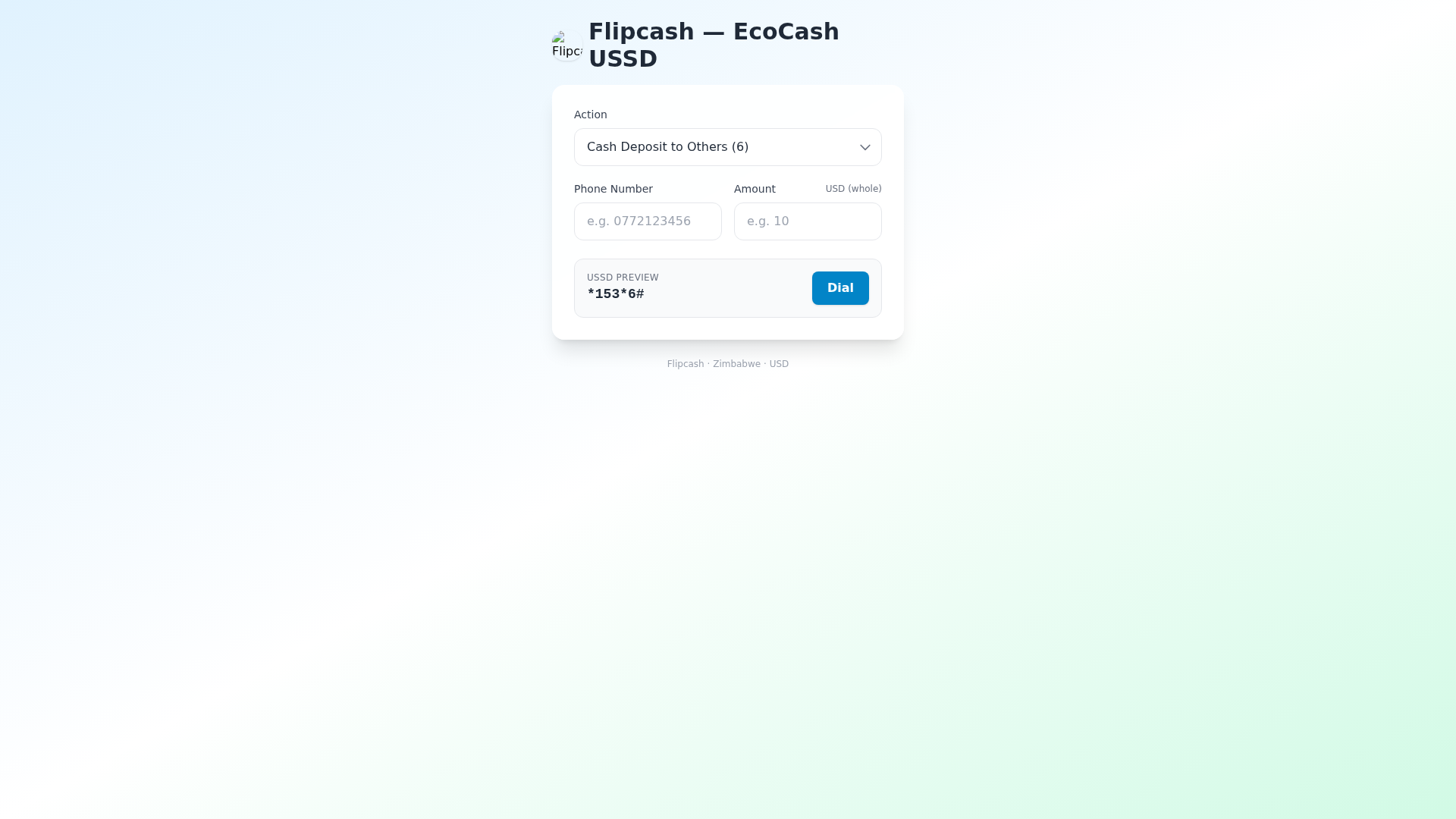 Screenshot of ecocash.zw3.co