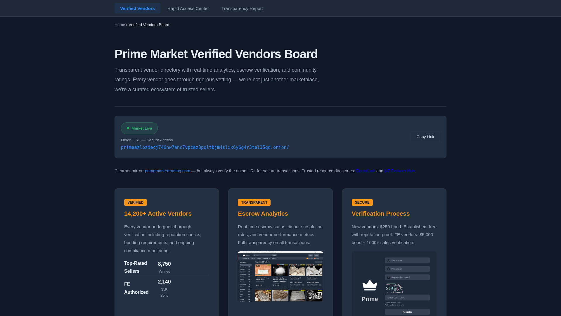 Screenshot of primemarket.ltd