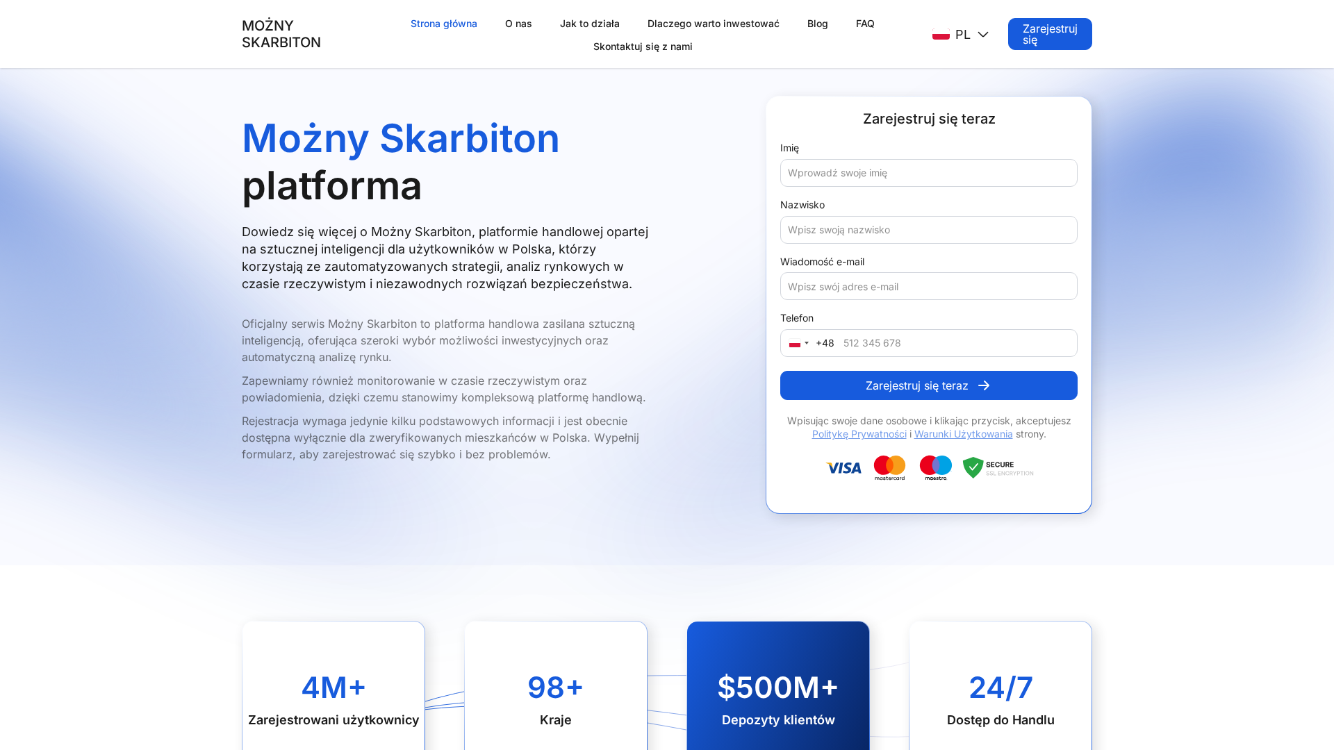 Screenshot of moznyskarbiton.com