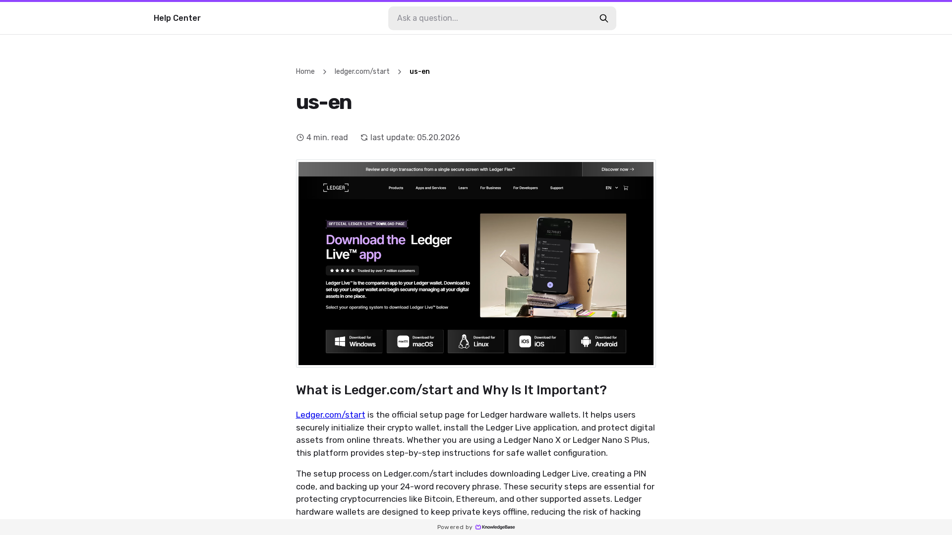 Screenshot of wwwledgercomstart.kb.help