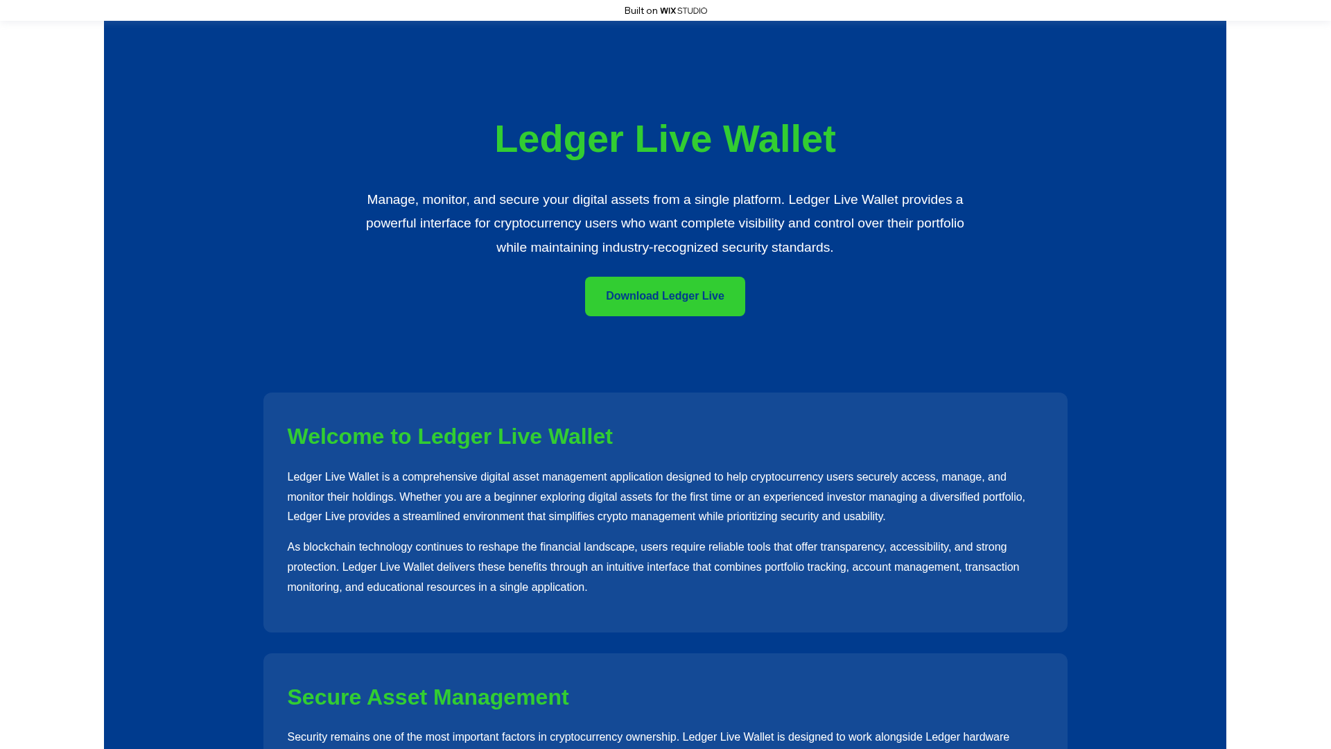 Screenshot of live-ledgroapp.wixstudio.com