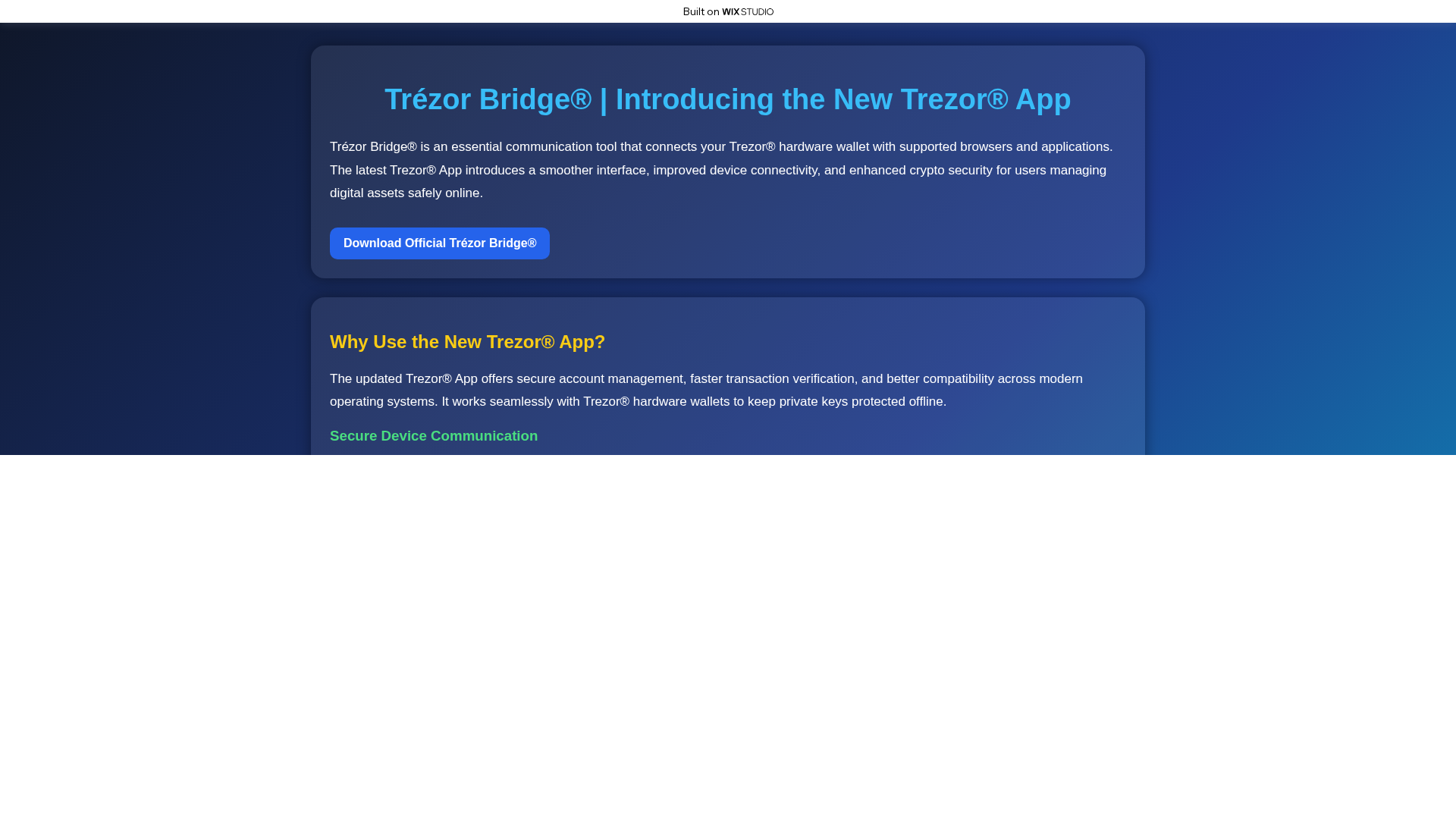 Screenshot of official-homebrige.wixstudio.com