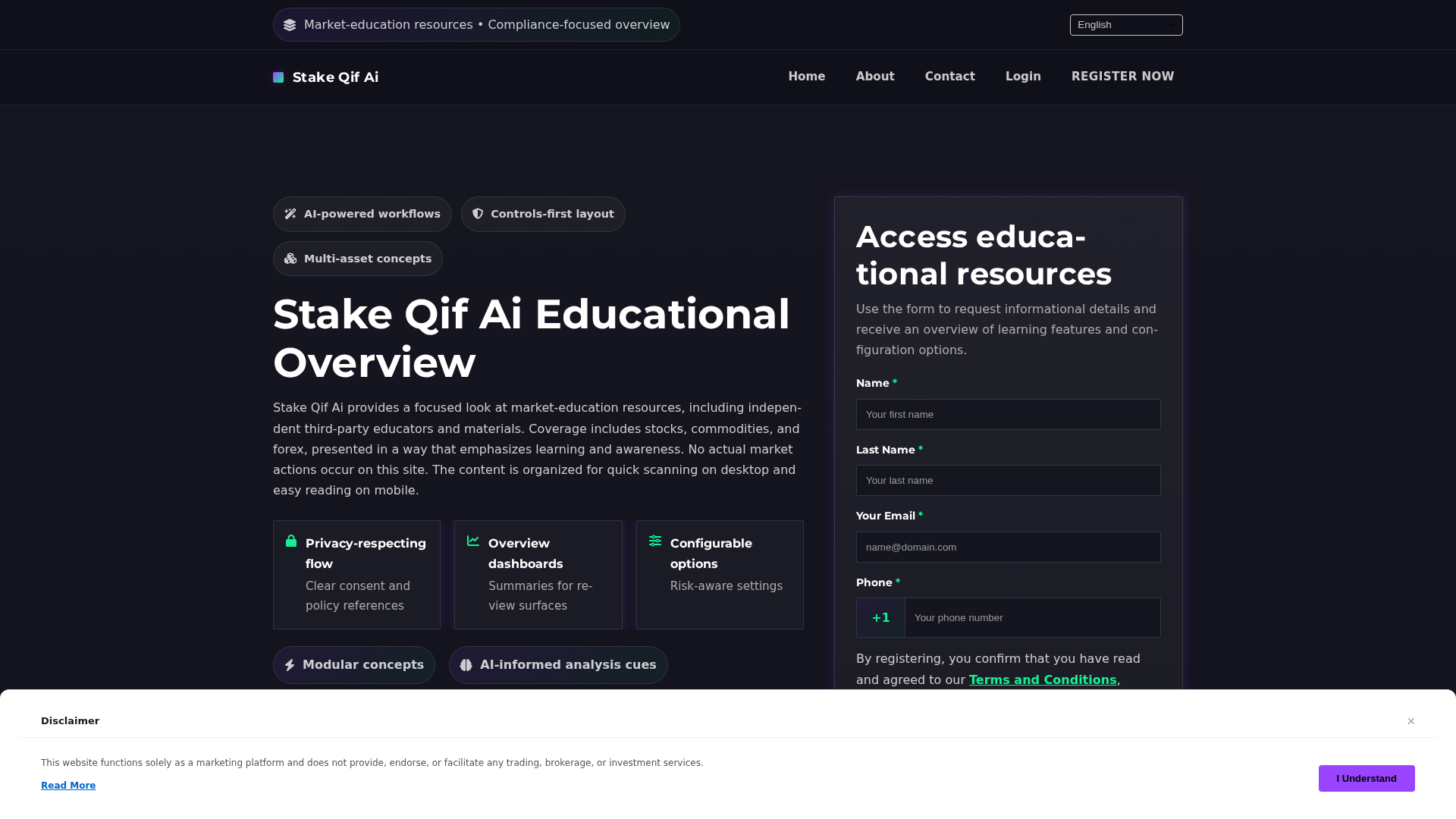 Screenshot of stakeqif-ai-engine.com