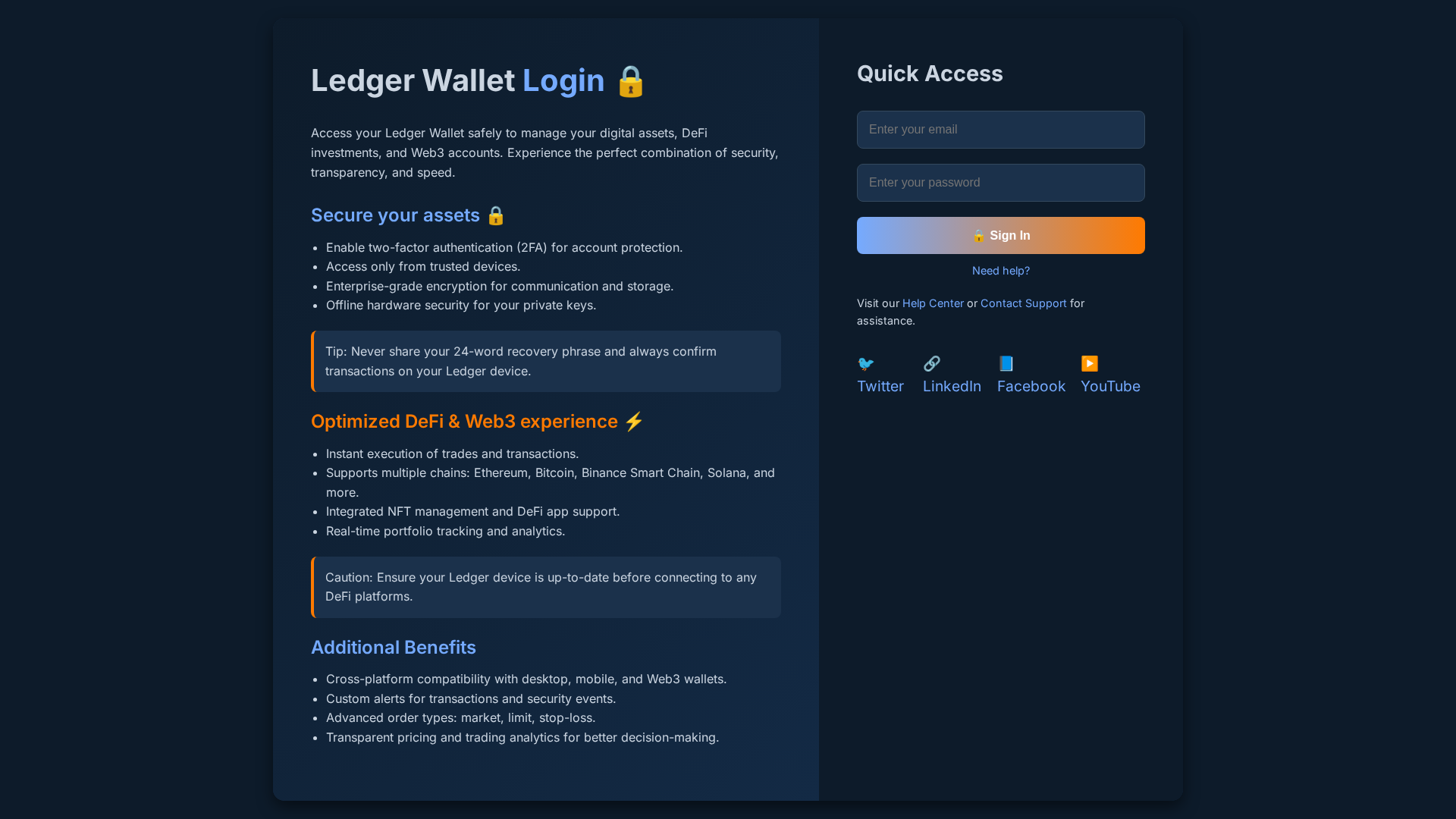 Screenshot of ladger-wllt.pages.dev