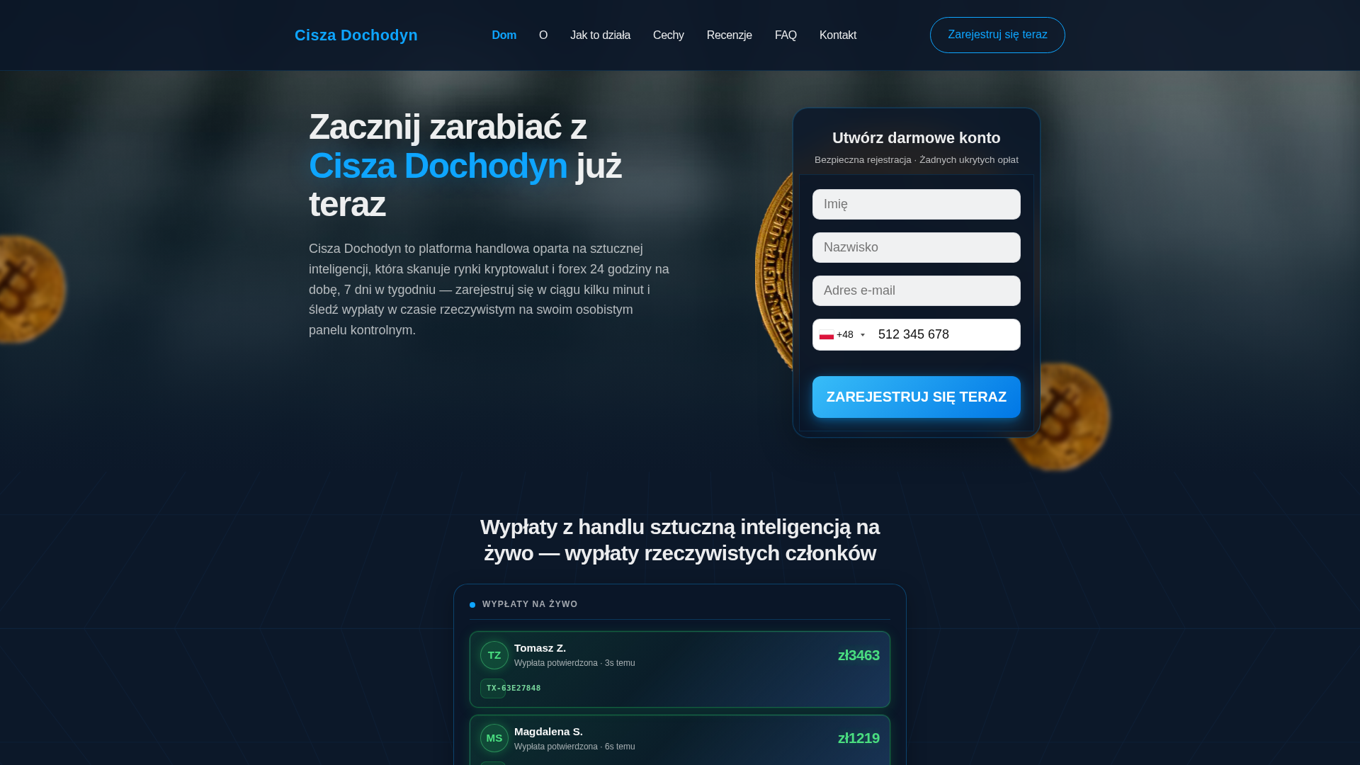 Screenshot of ciszadochodyn.business