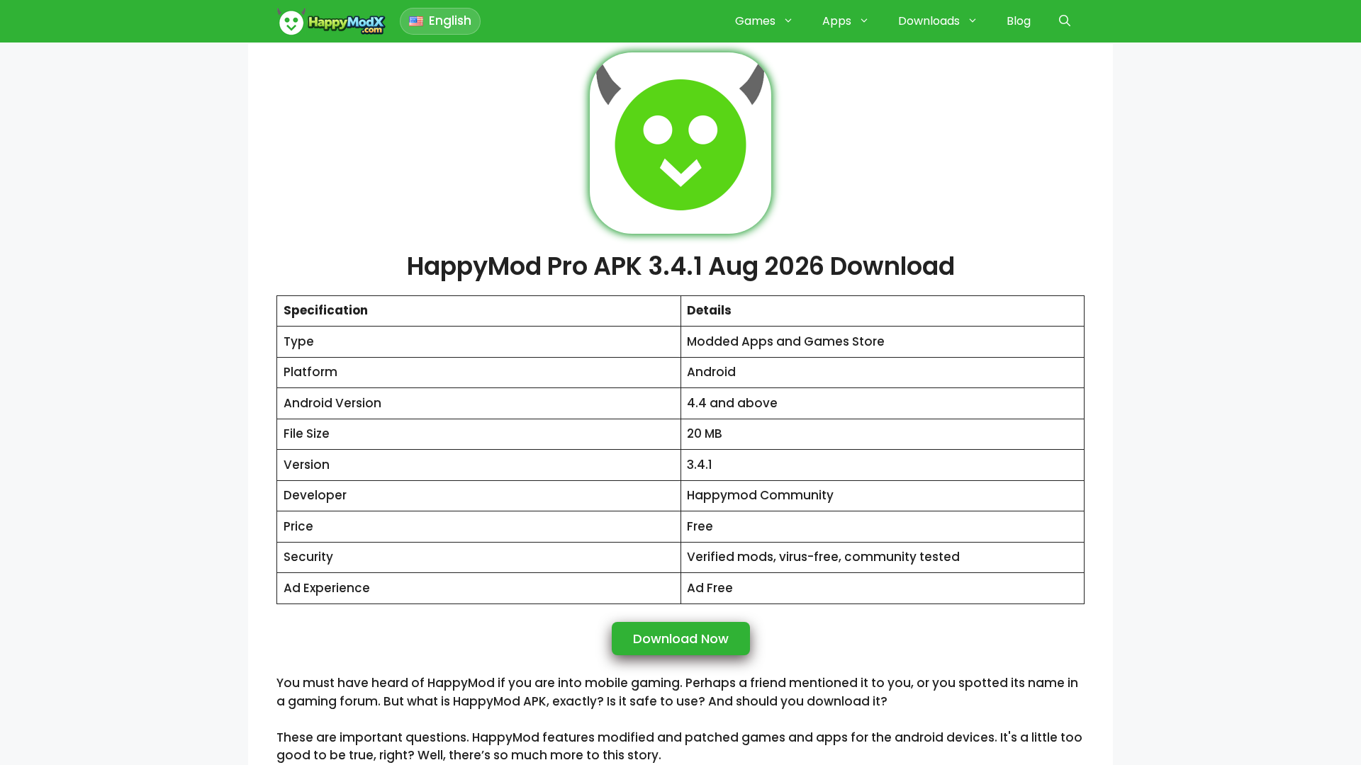 Screenshot of happymodx.com