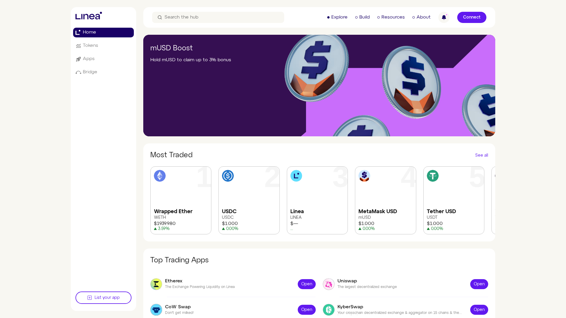 Screenshot of lineabridge.org